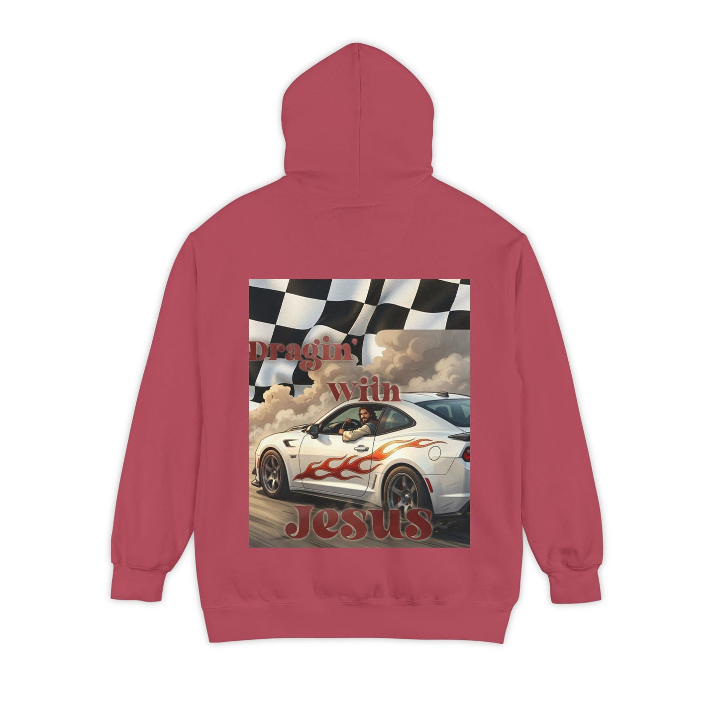 Dragin with Jesus Hoodie — Small Chest Print