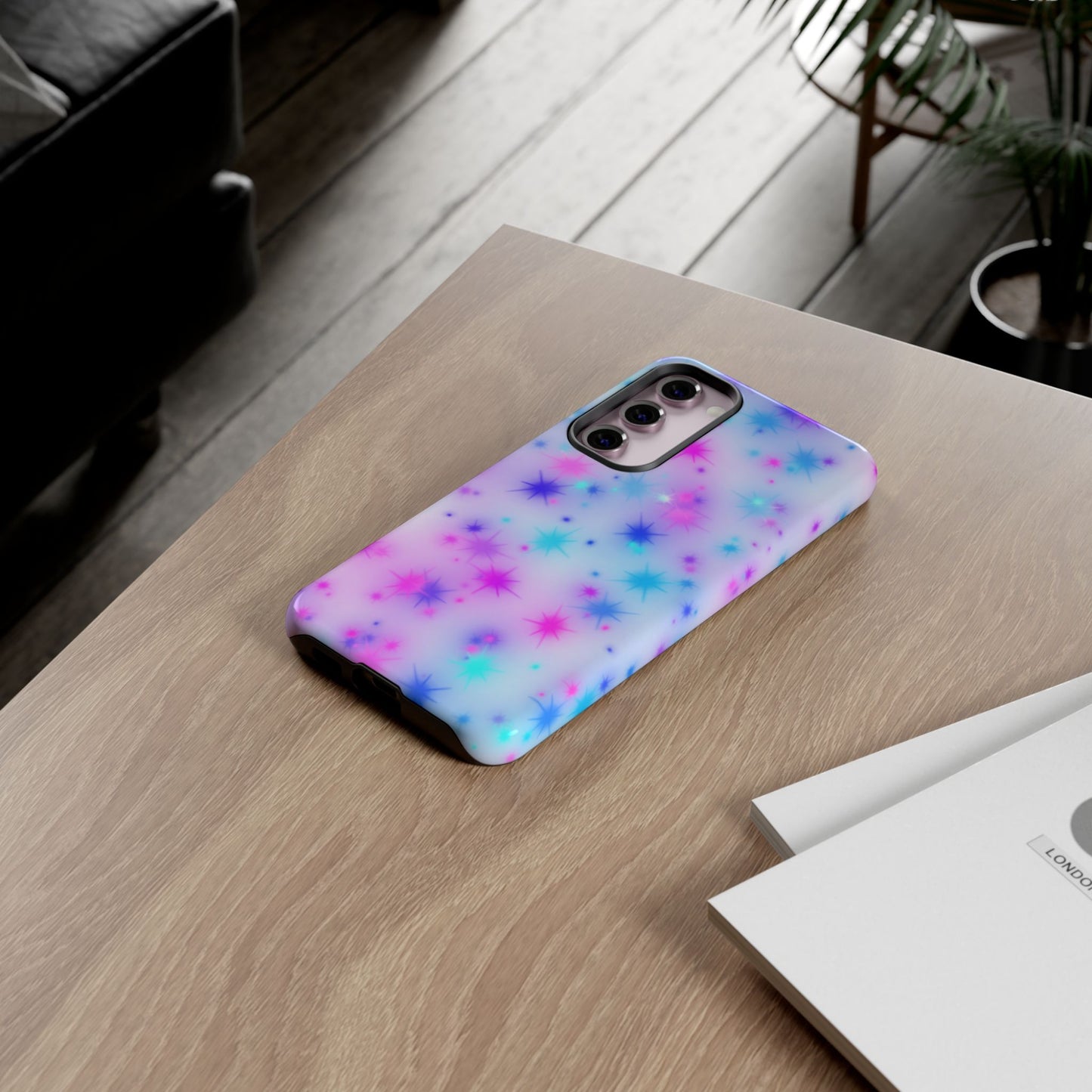 Galaxy Sparkle Tough Phone Case - Pastel Starburst Protective Cover