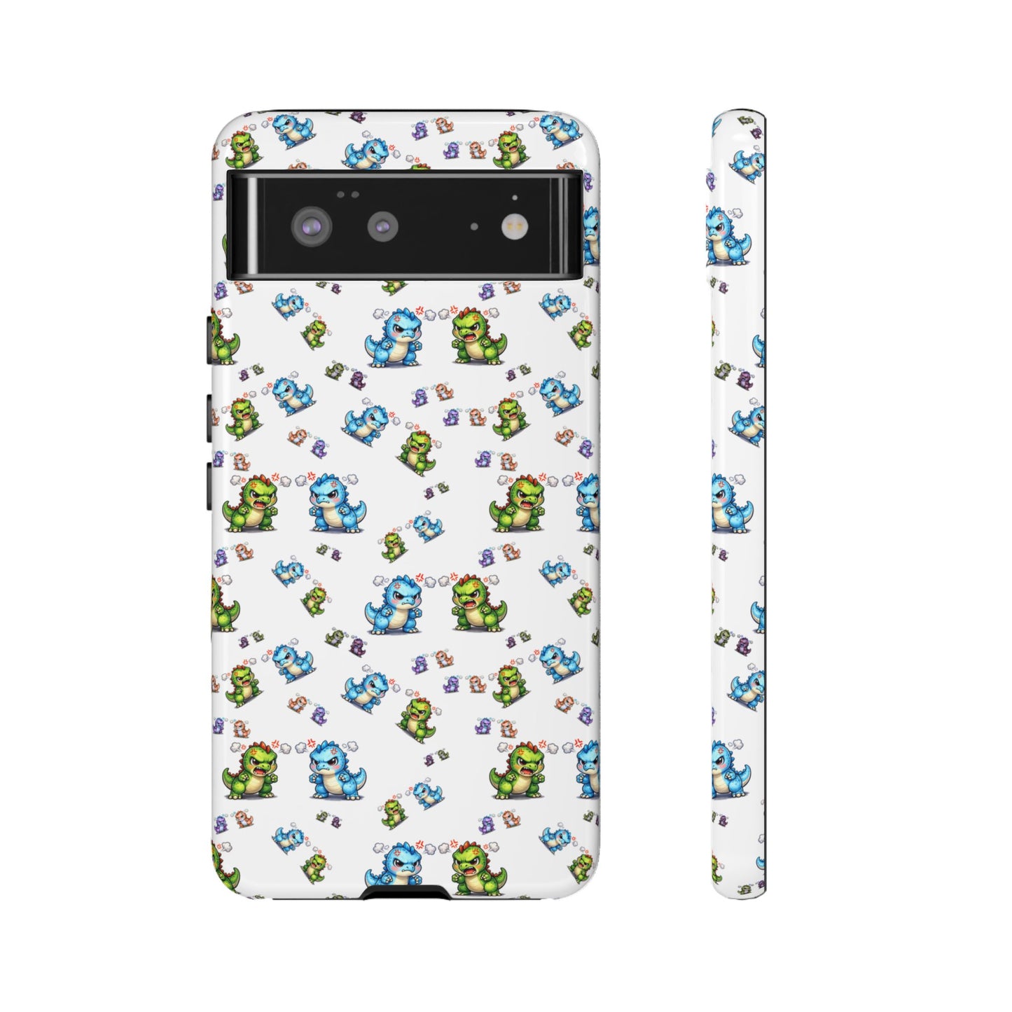 Cute Dino Pattern Phone Case — Playful Cartoon Dinosaur Tough Phone Cover
