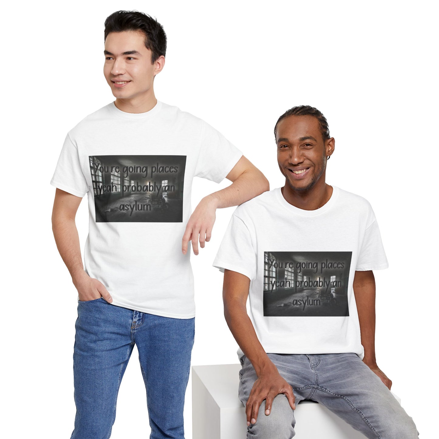Dark Asylum Photo Tee — "You're Going Places, Yeah Probably the Asylum"