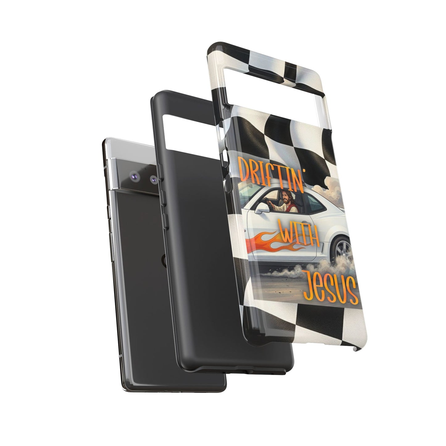 Phone Case — "Driftin' With Jesus" Racing Crosscheck Design - Samsung/ Google phones