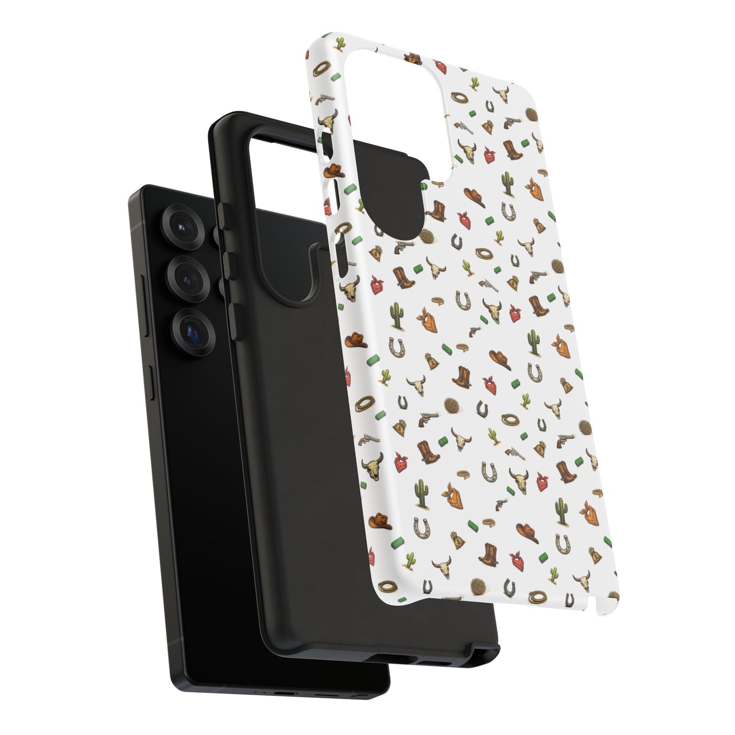 Western Pattern Phone Case — Cowboy Boots, Hats, Horseshoes & Cactus Tough Case