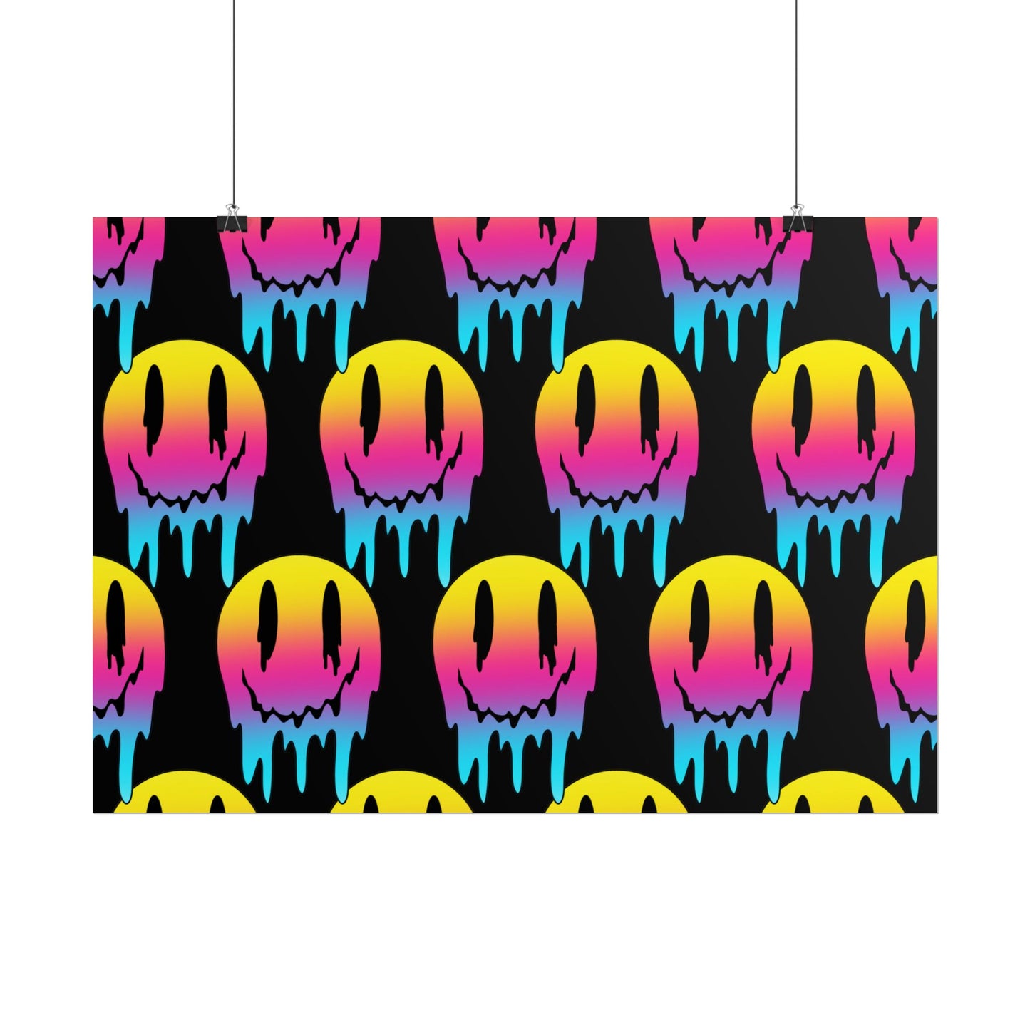 Neon Drip Smiley Poster