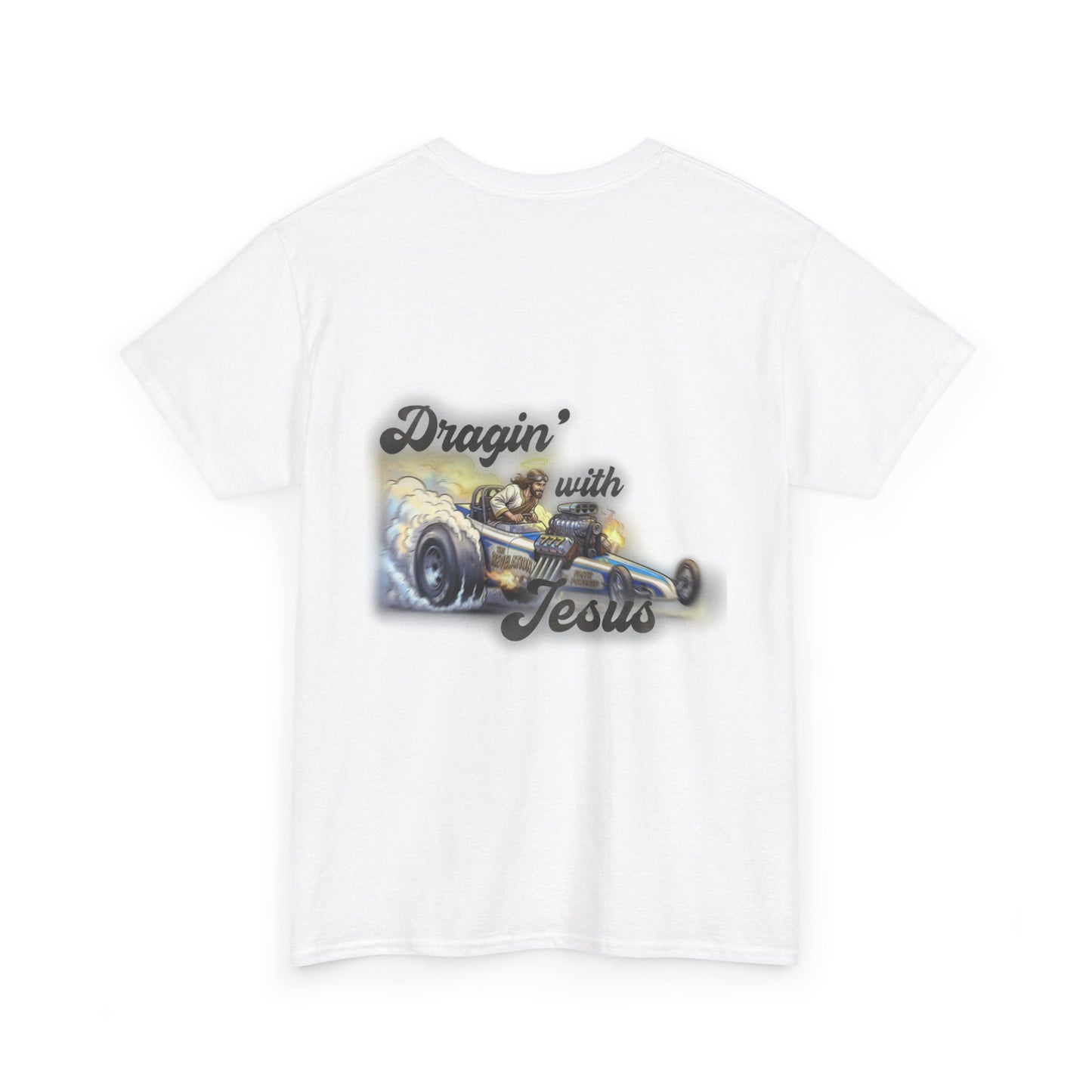 T-Shirt — "Dragin' With Jesus" Classic Car Faith Tee