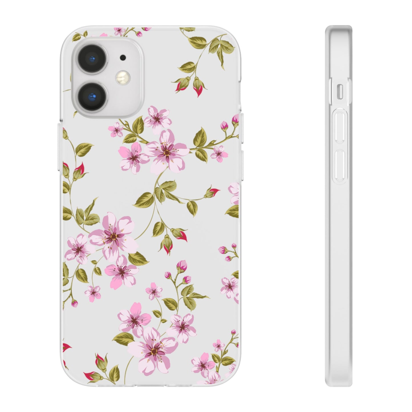 Floral Pink Blossom Flexi Case — Slim Protective Phone Case with Watercolor Cherry Blossom Design