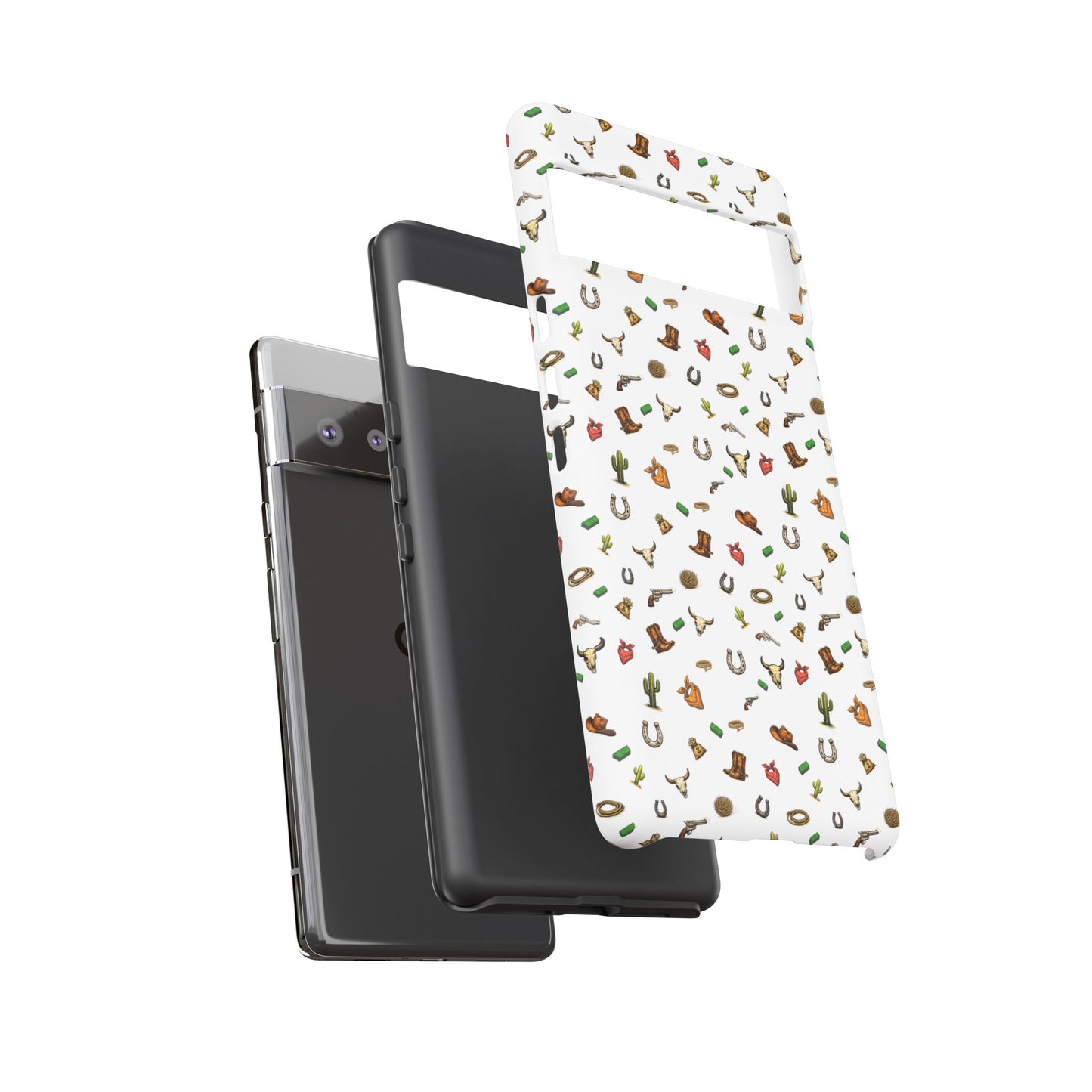 Western Pattern Phone Case — Cowboy Boots, Hats, Horseshoes & Cactus Tough Case