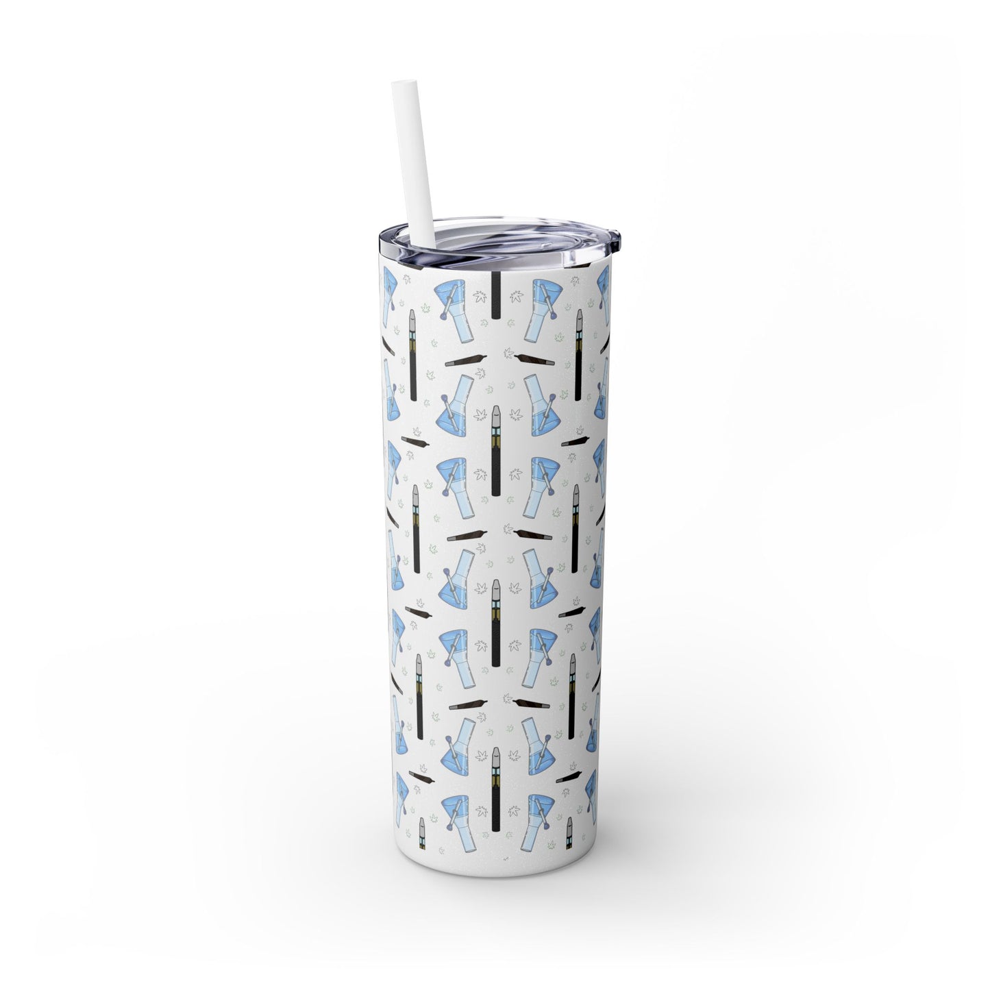 20oz Skinny Tumbler – Bongs & Penjamin Pattern | Travel Straw Cup for Stylists