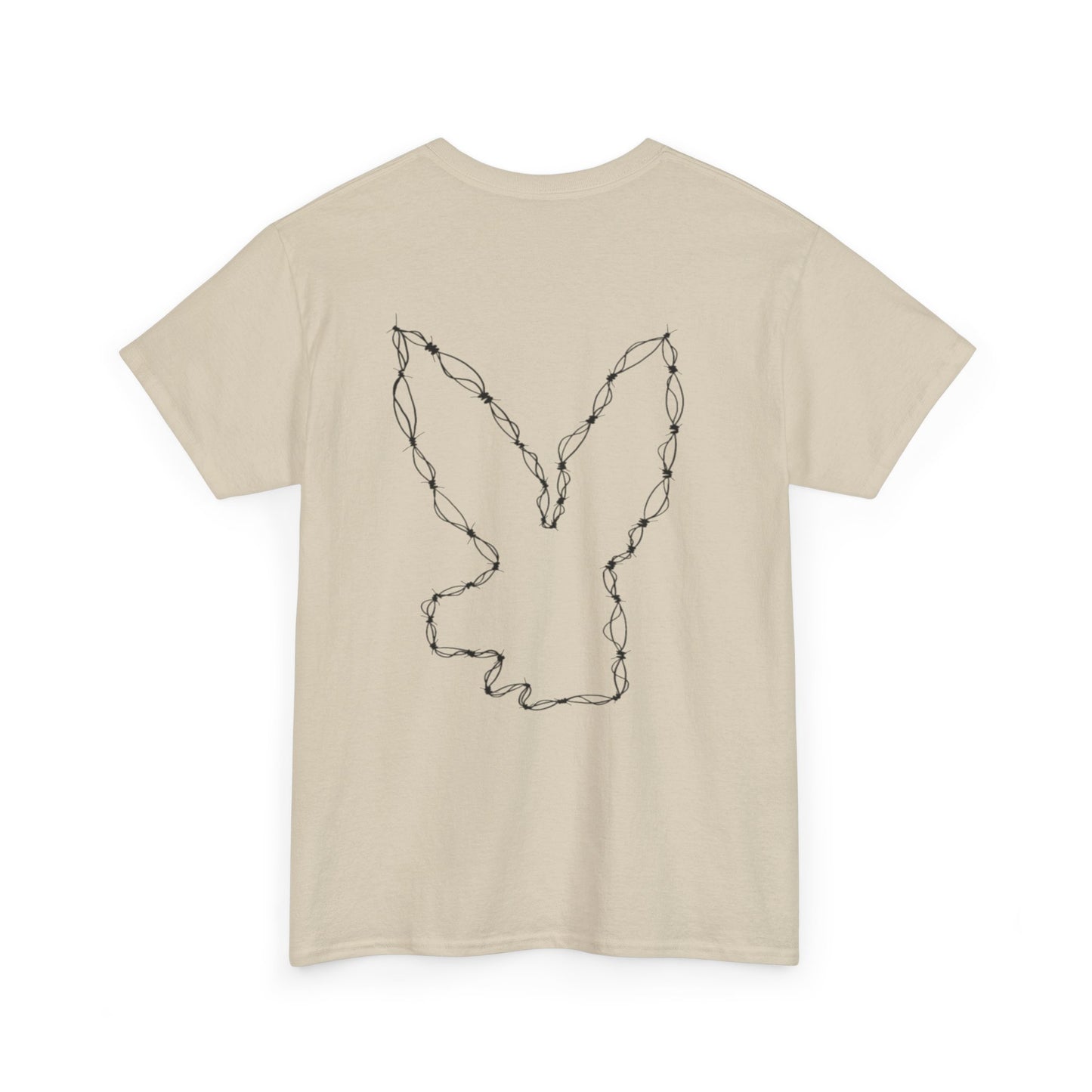 Bunny Outline Tee — Minimal Floral Rabbit Graphic T‑Shirt