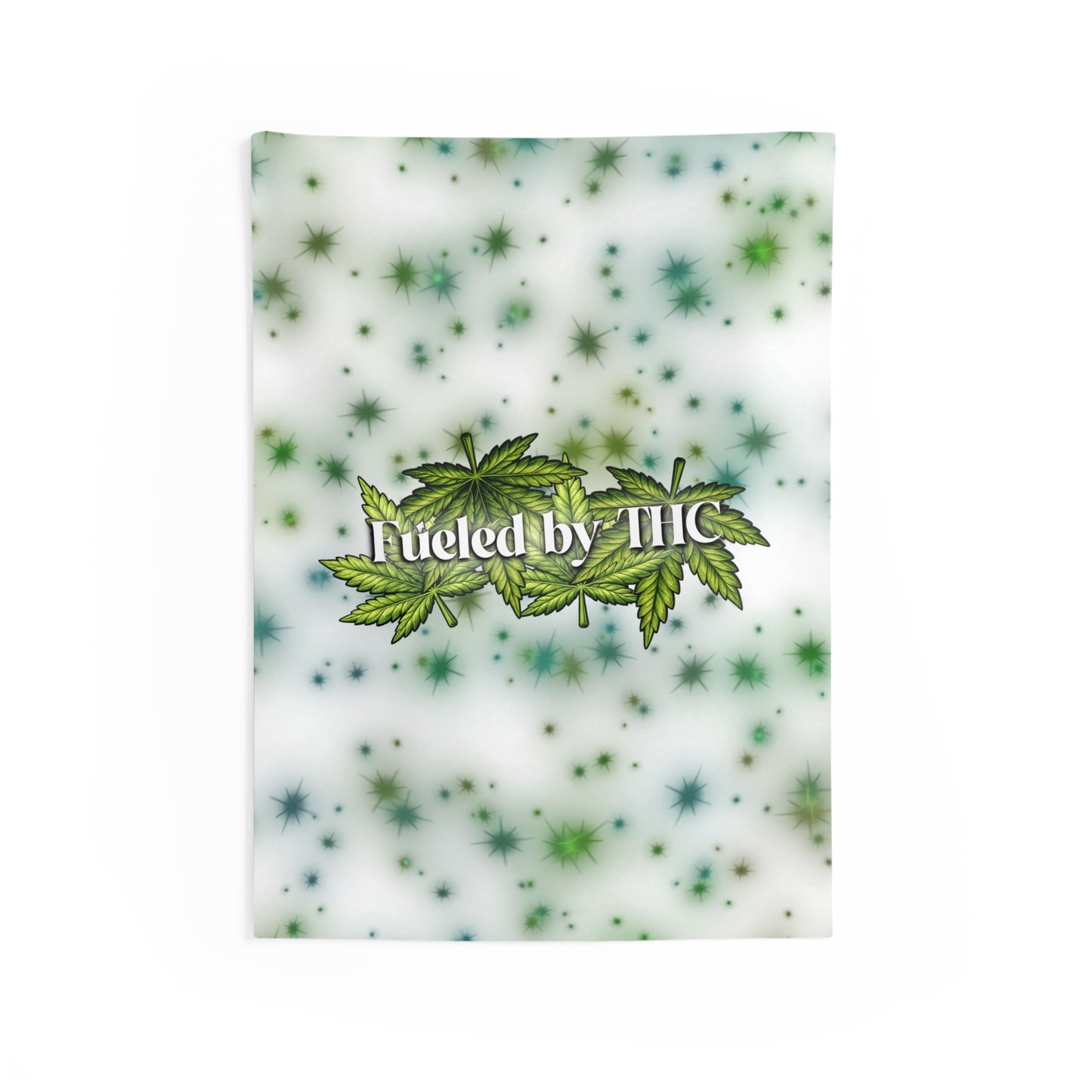 “Fueled by THC” Leaf Wall Tapestry – Cannabis Decor for Dorms & Living Rooms