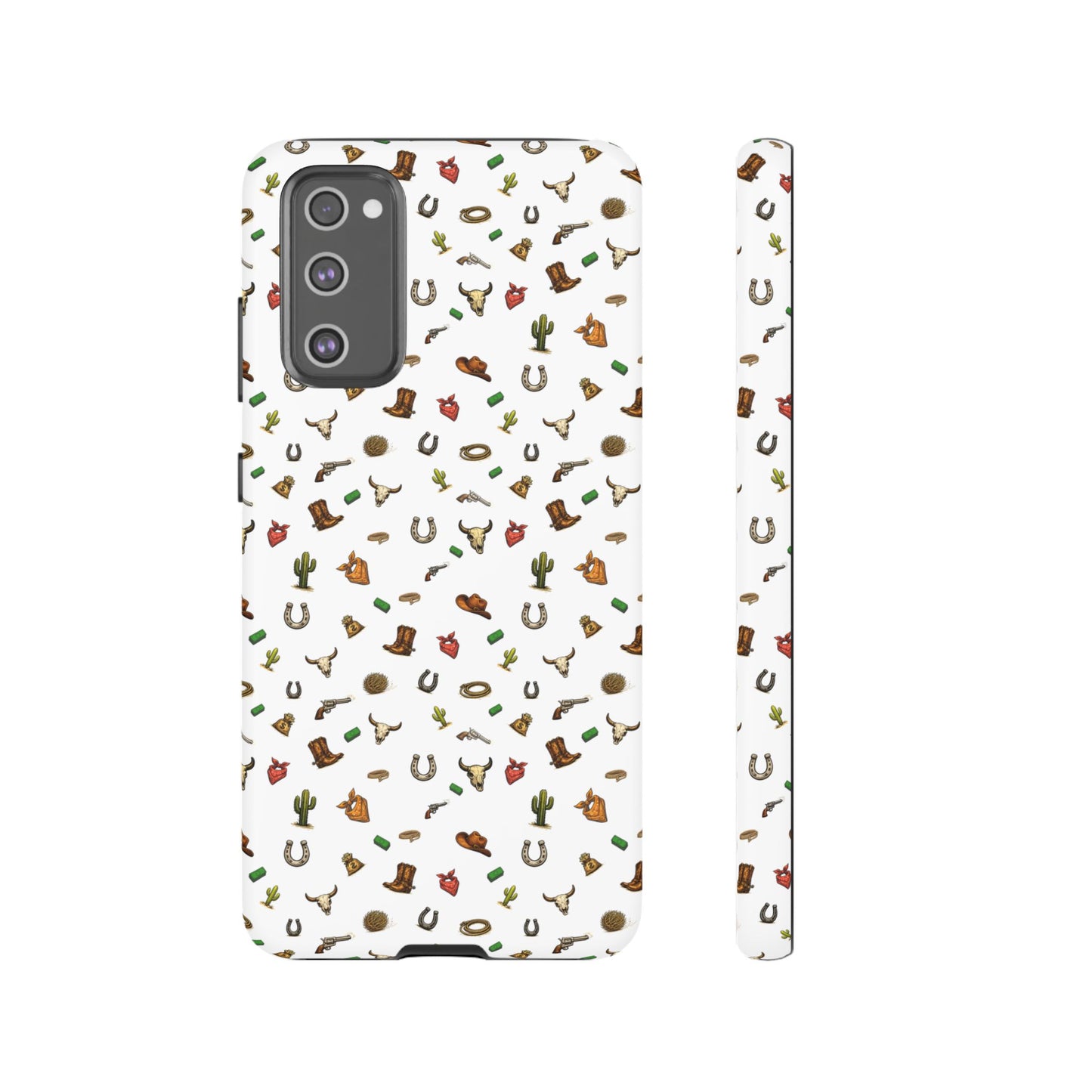 Western Pattern Phone Case — Cowboy Boots, Hats, Horseshoes & Cactus Tough Case