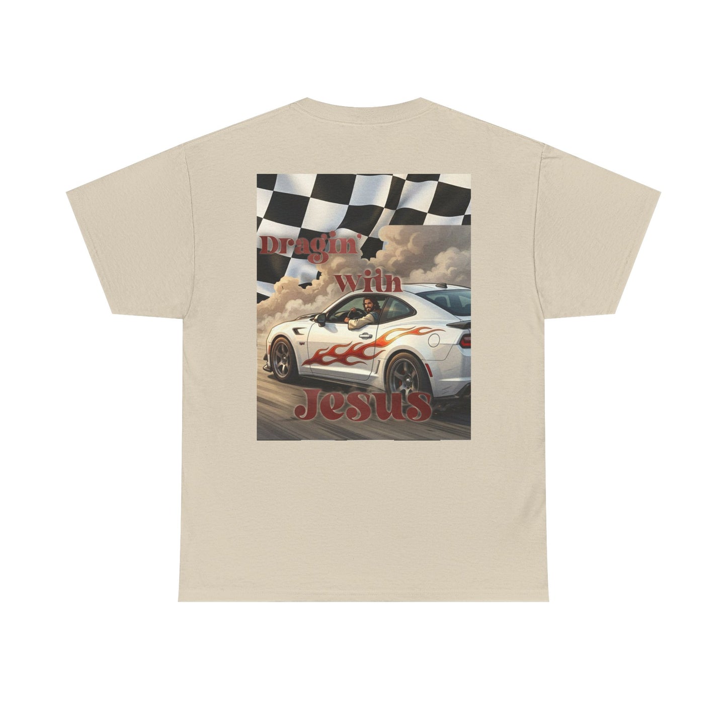 T-Shirt — "Dragin' With Jesus" Retro Racing Graphic Tee