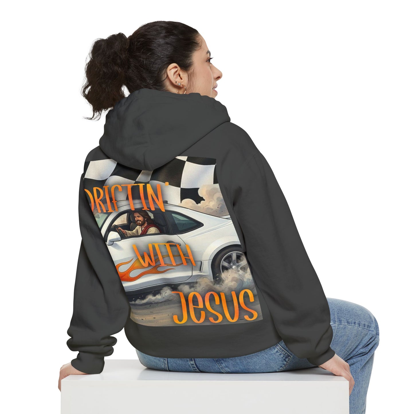 Drifting with jesus Hoodie — racing Graphic