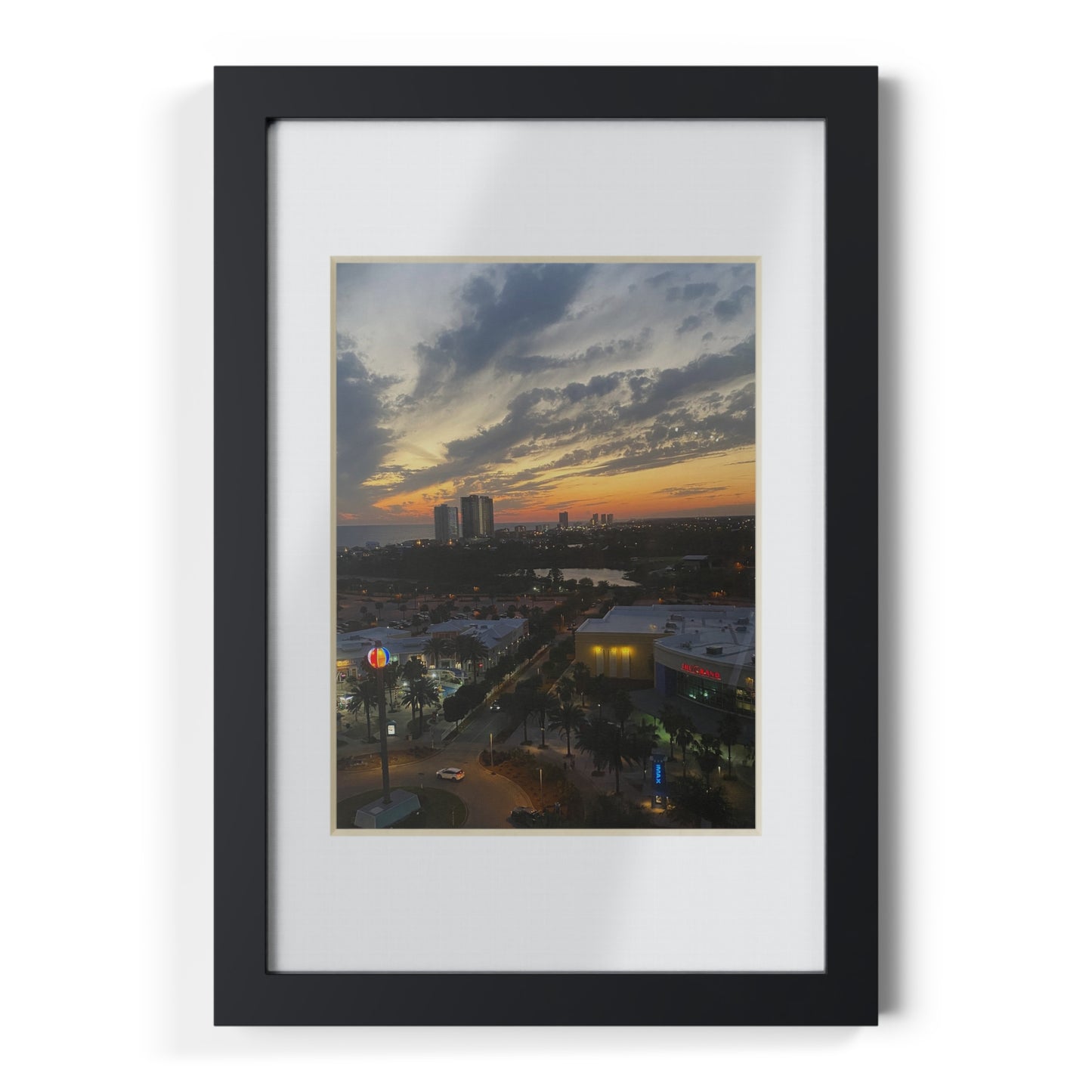 Black Framed Sunset Photo Poster — City Skyline Wall Art