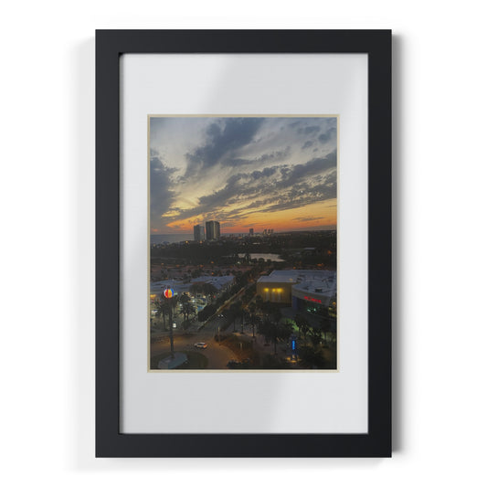 Black Framed Sunset Photo Poster — City Skyline Wall Art