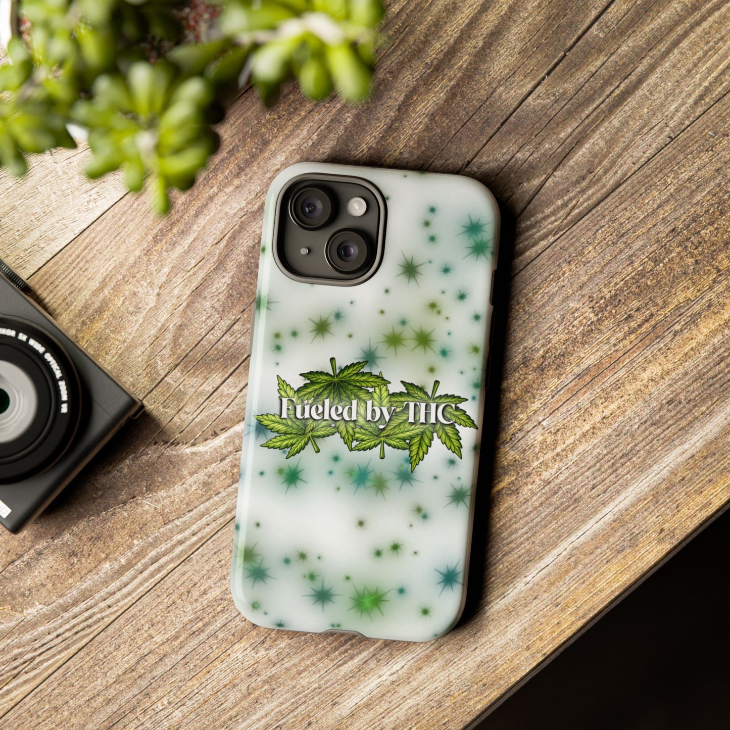 Phone Case — “Fueled by THC” Green Leaf Design