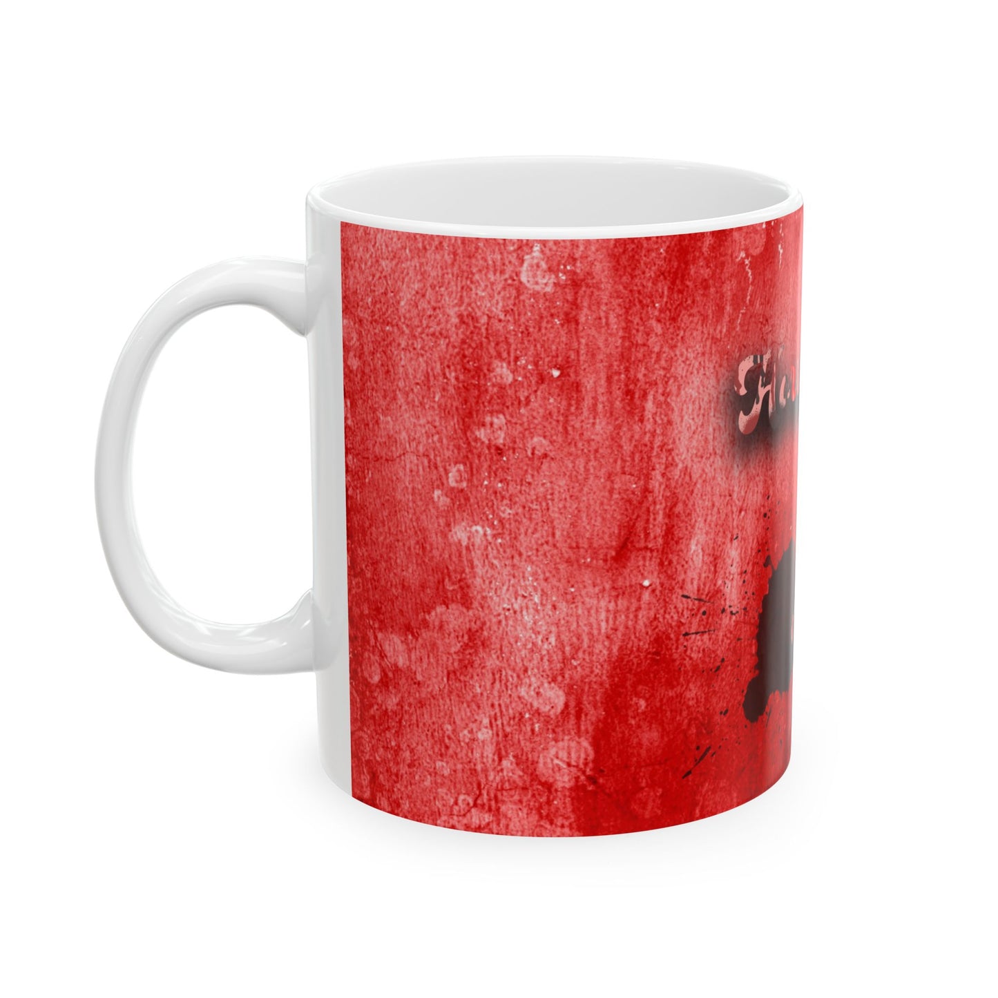 Horror Movies & Chill Ceramic Mug — Blood-Red Grunge 11oz/15oz