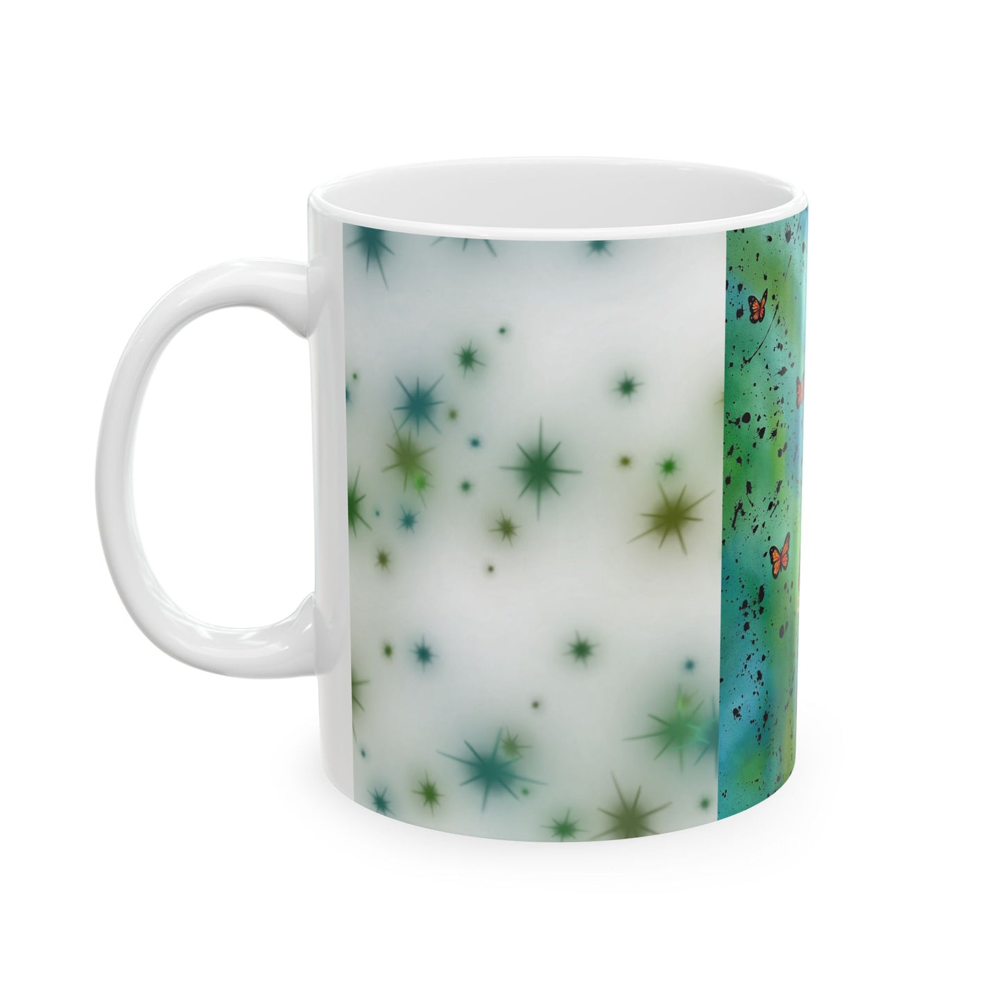 Butterfly Skeleton Ceramic Mug — Butterfly Wings Skeleton Art Coffee Cup (11oz/15oz)