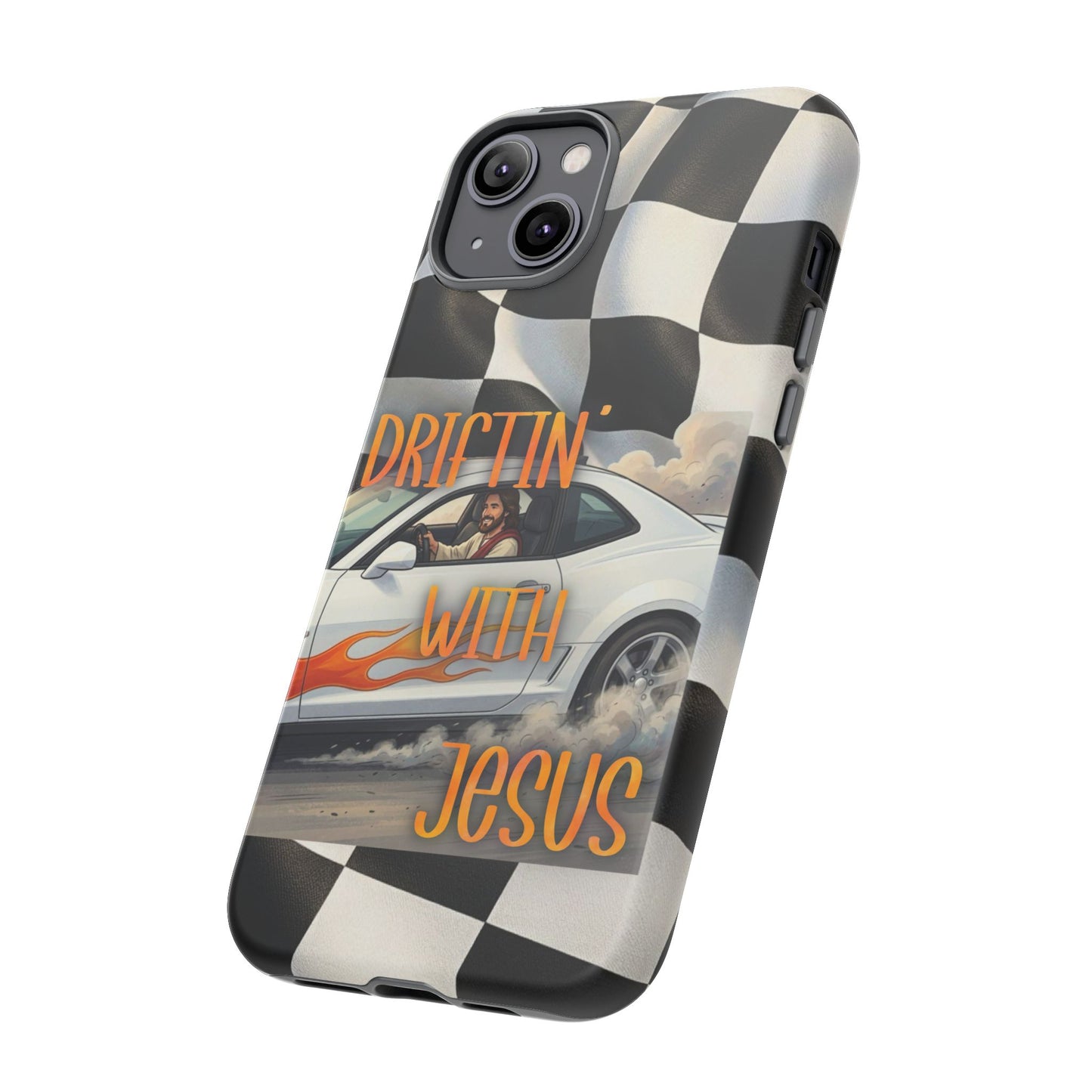 Phone Case — "Driftin' with Jesus" Racing Flag Design- iPhone
