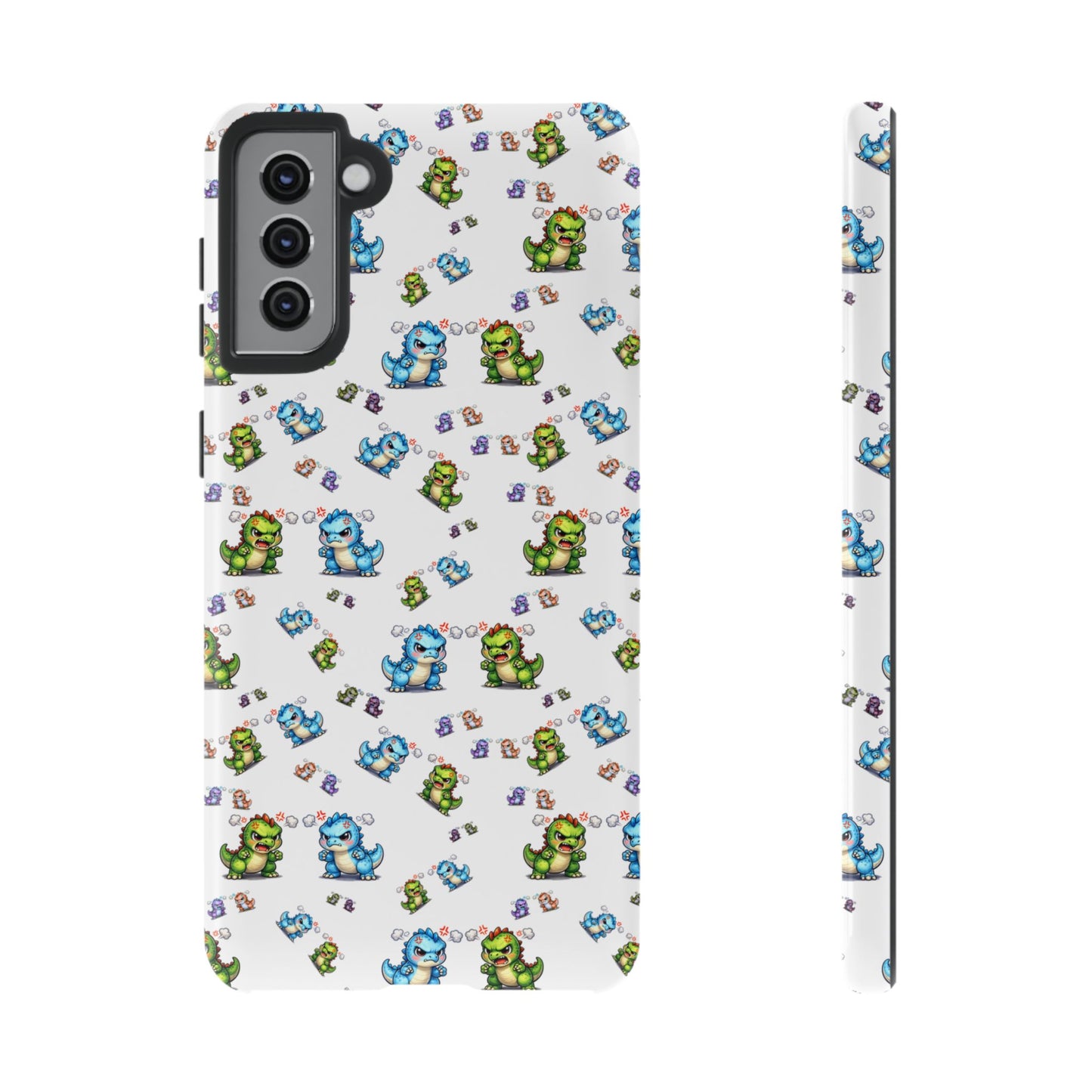 Cute Dino Pattern Phone Case — Playful Cartoon Dinosaur Tough Phone Cover