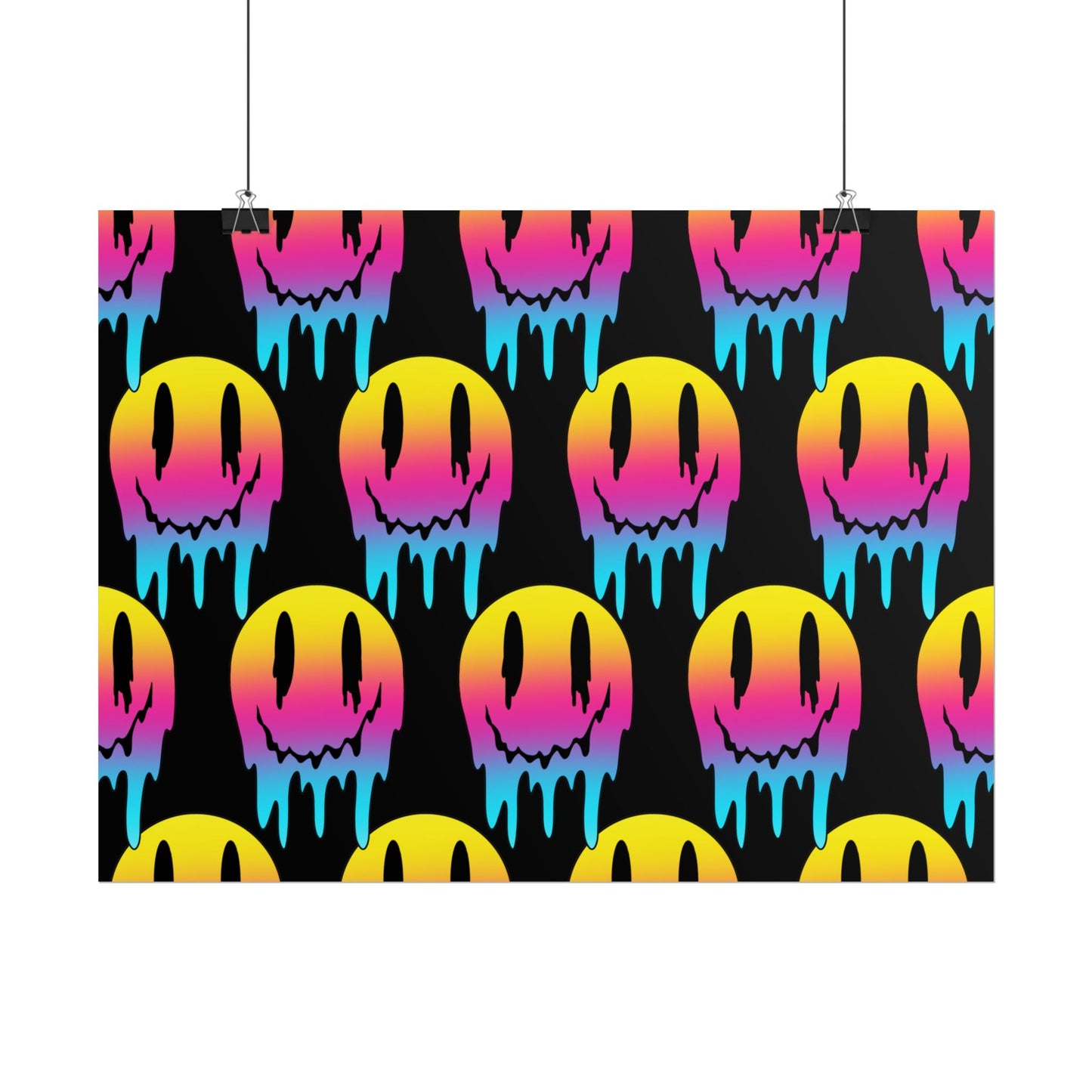 Neon Drip Smiley Poster