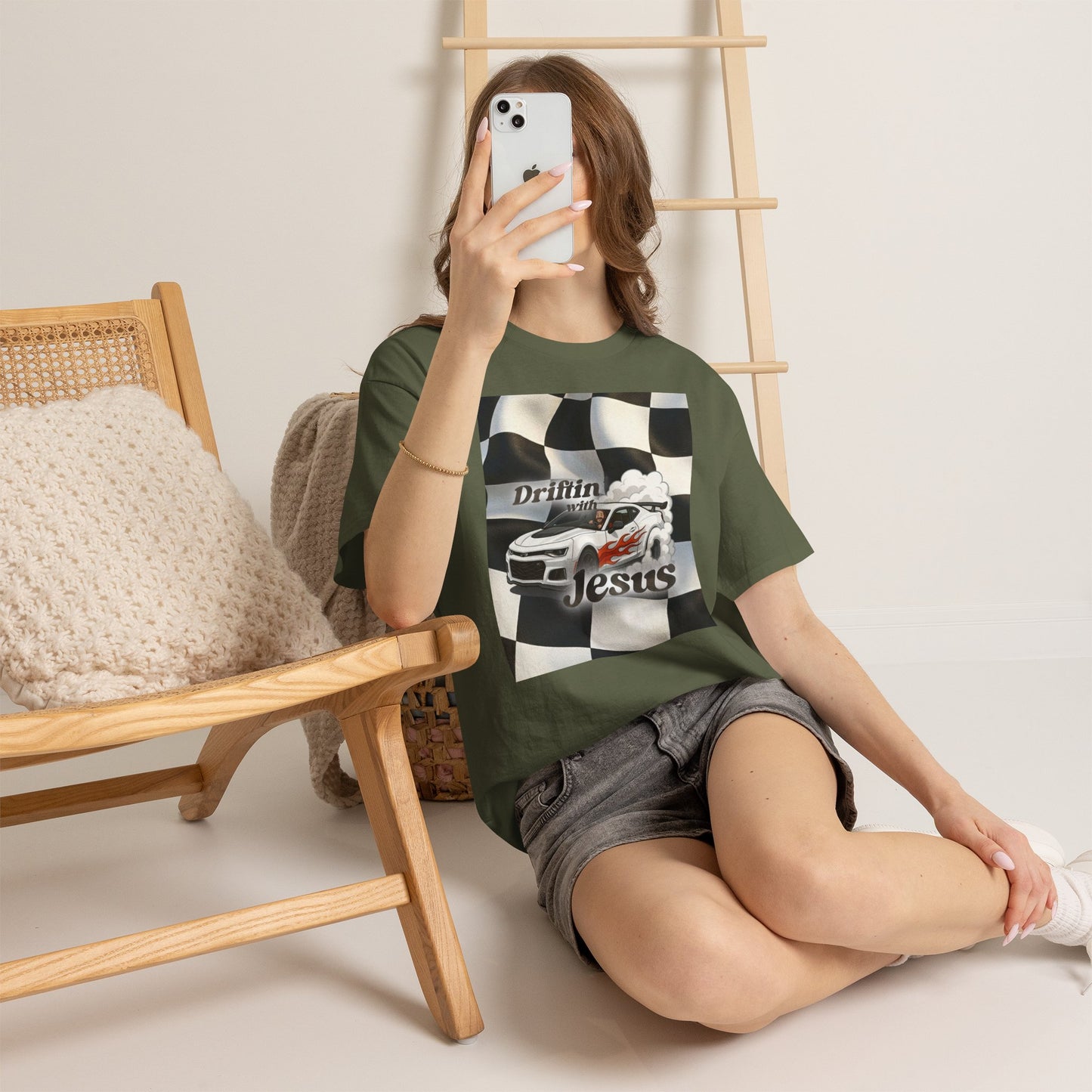 Driftin' with Jesus Tee — Christian Racing Graphic T-Shirt