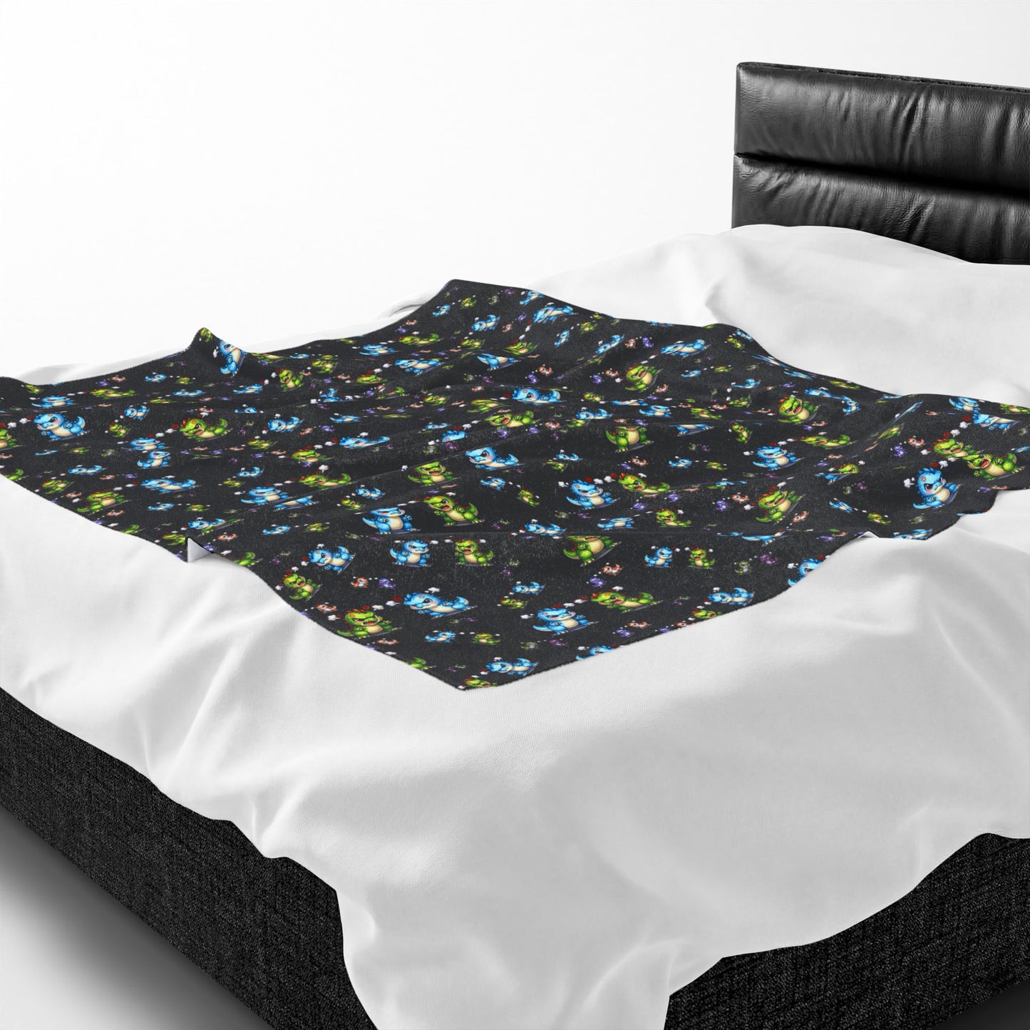 Plush Blanket — Cute Dino Pattern Velveteen Throw