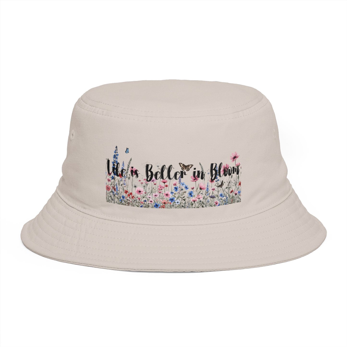 Bucket Hat — "Life's Better in Bloom" Floral Sun Hat