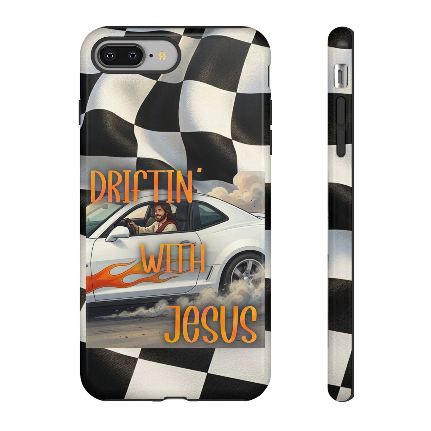 Phone Case — "Driftin' with Jesus" Racing Flag Design- iPhone