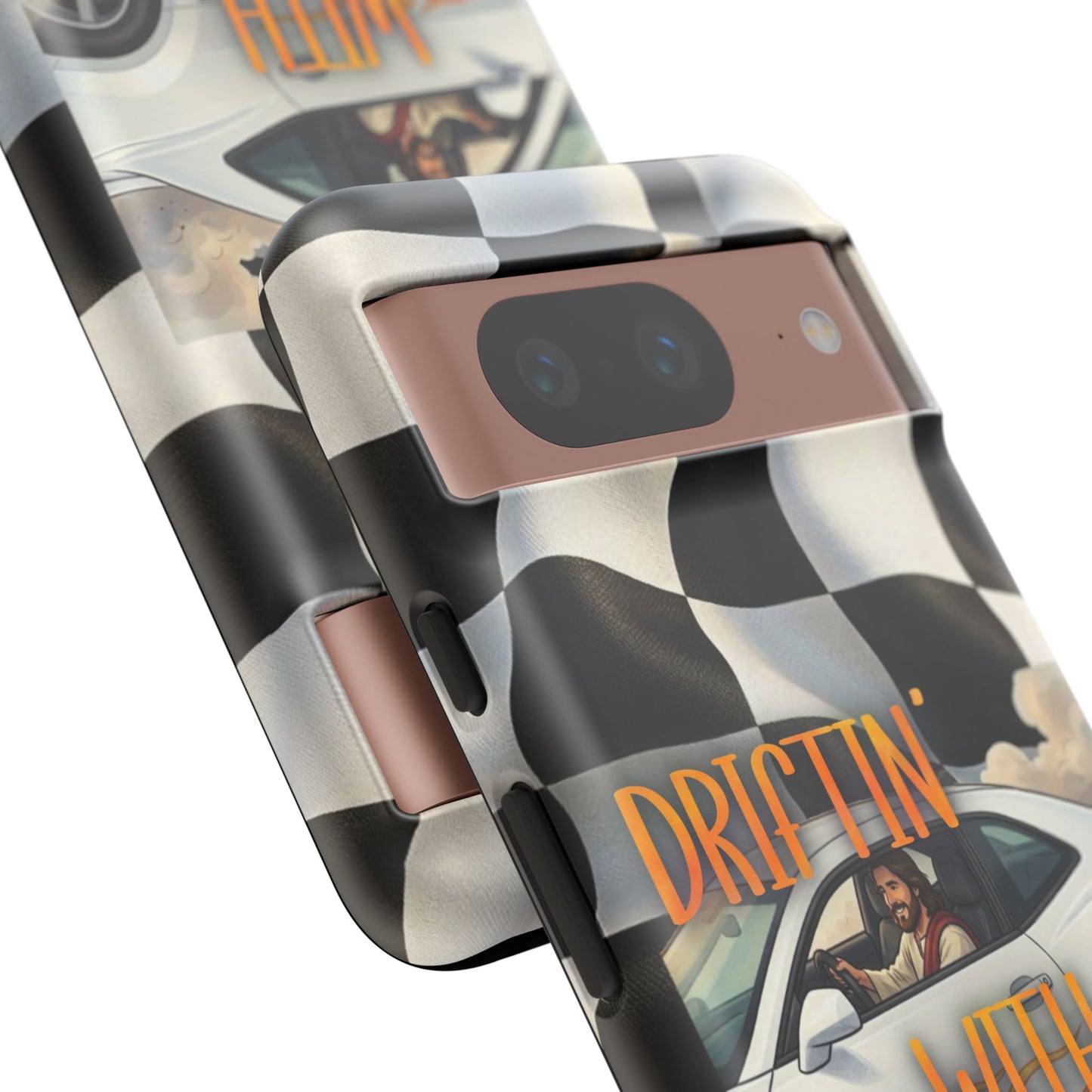 Phone Case — "Driftin' With Jesus" Racing Crosscheck Design - Samsung/ Google phones