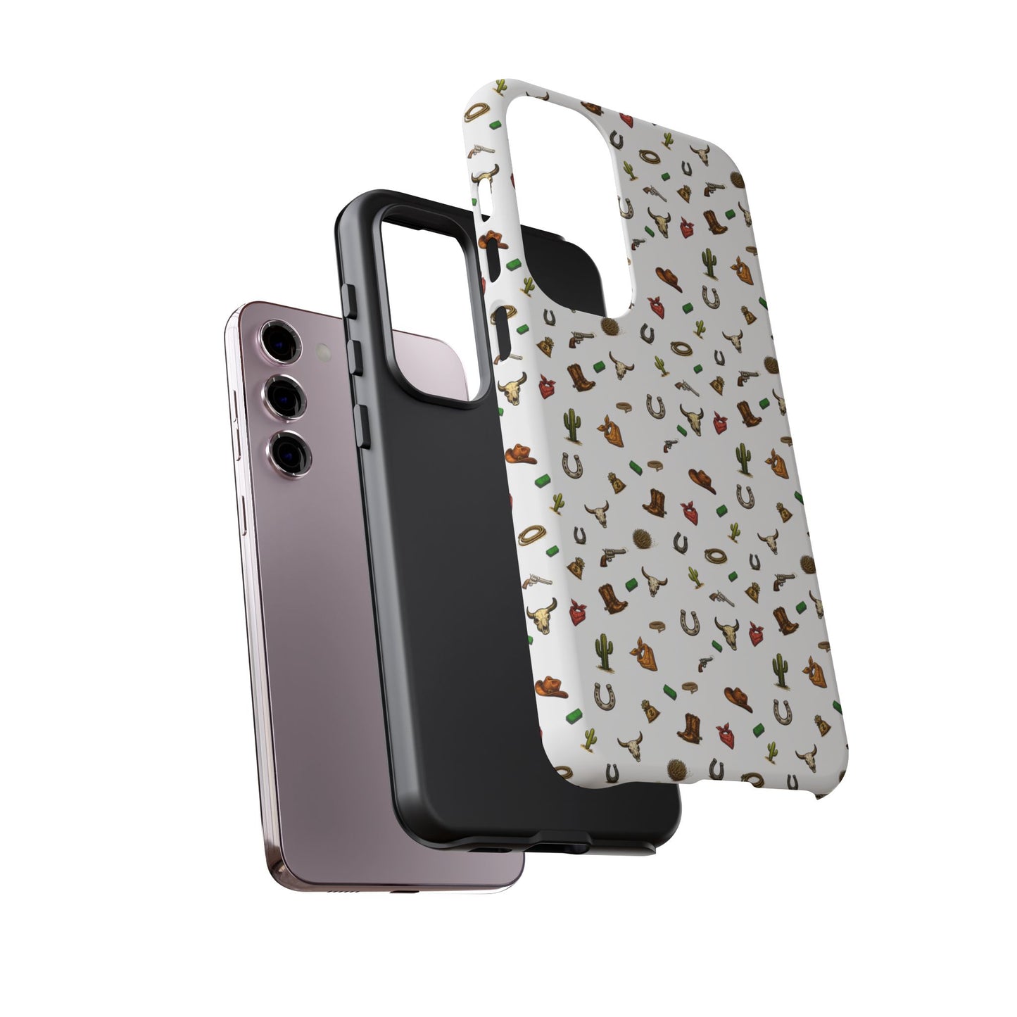 Western Pattern Phone Case — Cowboy Boots, Hats, Horseshoes & Cactus Tough Case