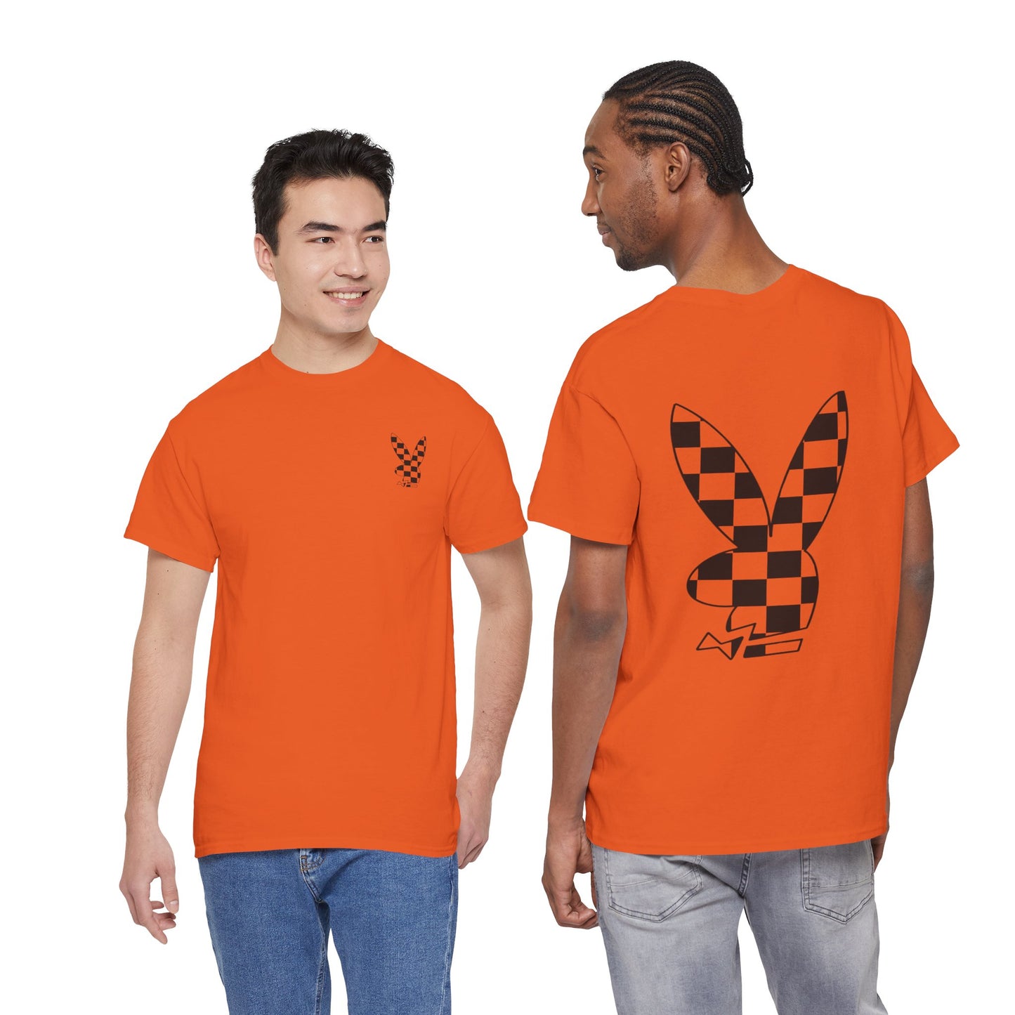 Checkerboard Bunny Tee — Retro Skate-Inspired Graphic T-Shirt