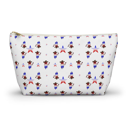 Patriotic Ghost Accessory Pouch — T‑Bottom Makeup & Travel Bag
