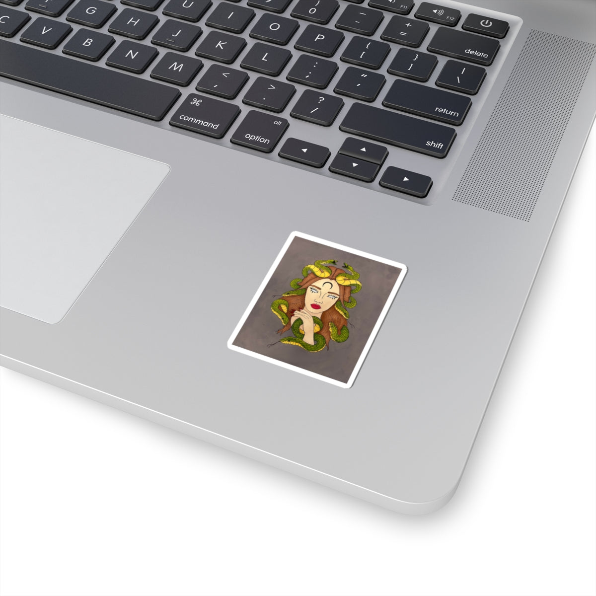 Medusa Portrait Sticker — Vintage Snake Goddess Kiss-Cut Sticker