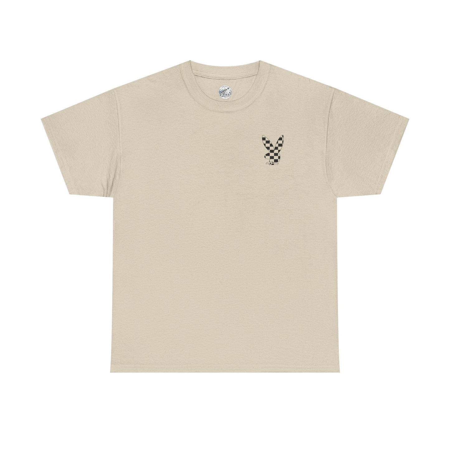 Checkerboard Bunny Tee — Retro Skate-Inspired Graphic T-Shirt