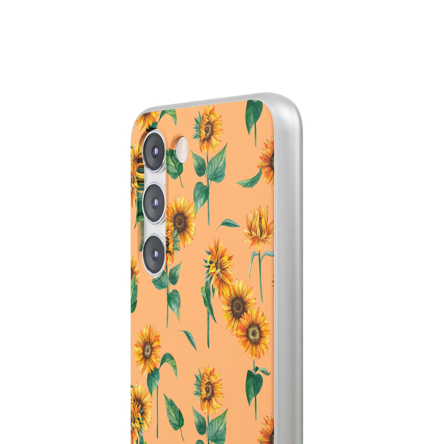 Sunflower Pattern Phone Case — Floral Peach Slim Flexi Case