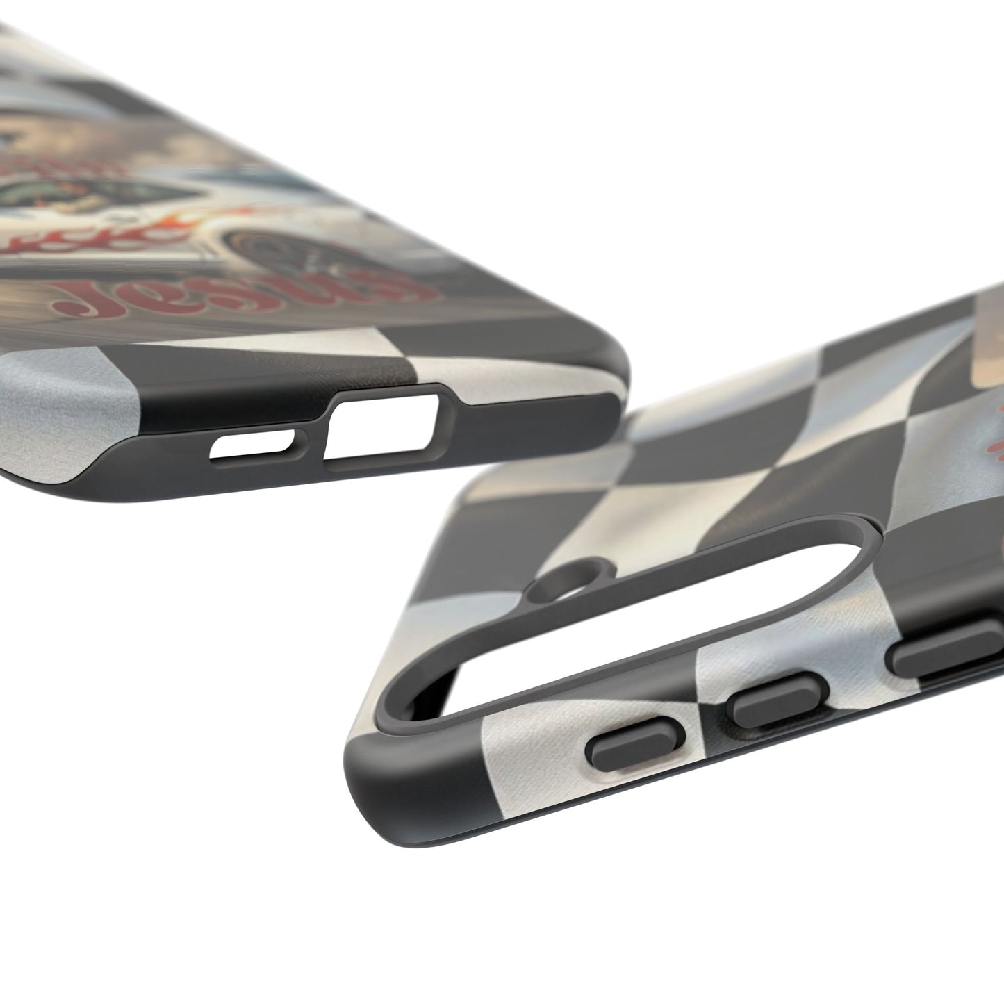 Phone Case — "Dragin' With Jesus" Racing Checkered flag - Samsung / Google phones
