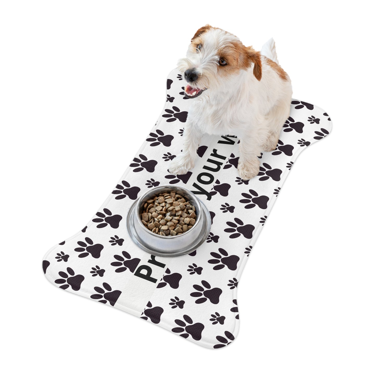 Paw Print Pet Feeding Mat — Customizable Non-Slip Placemat for Dogs & Cats
