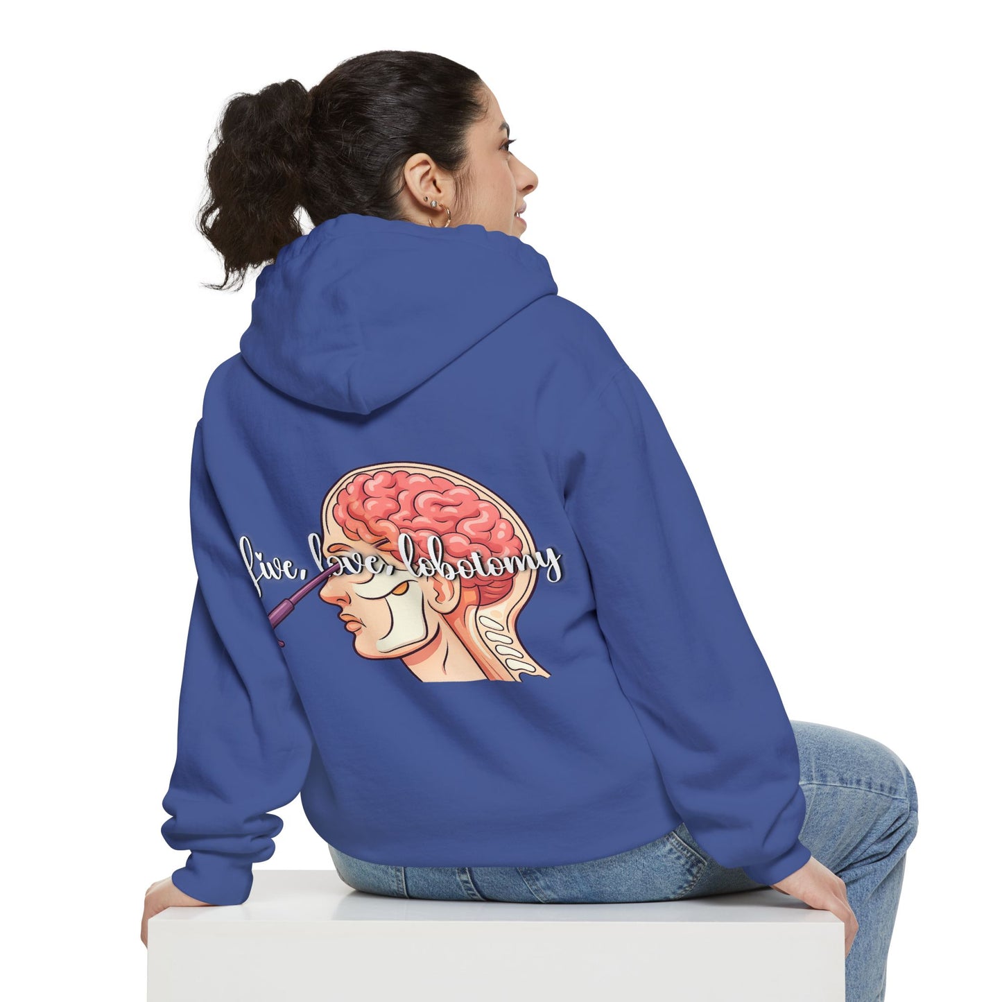 Live love lobotomy Hoodie — Classic White Garment-Dyed Relaxed Fit Hoodie