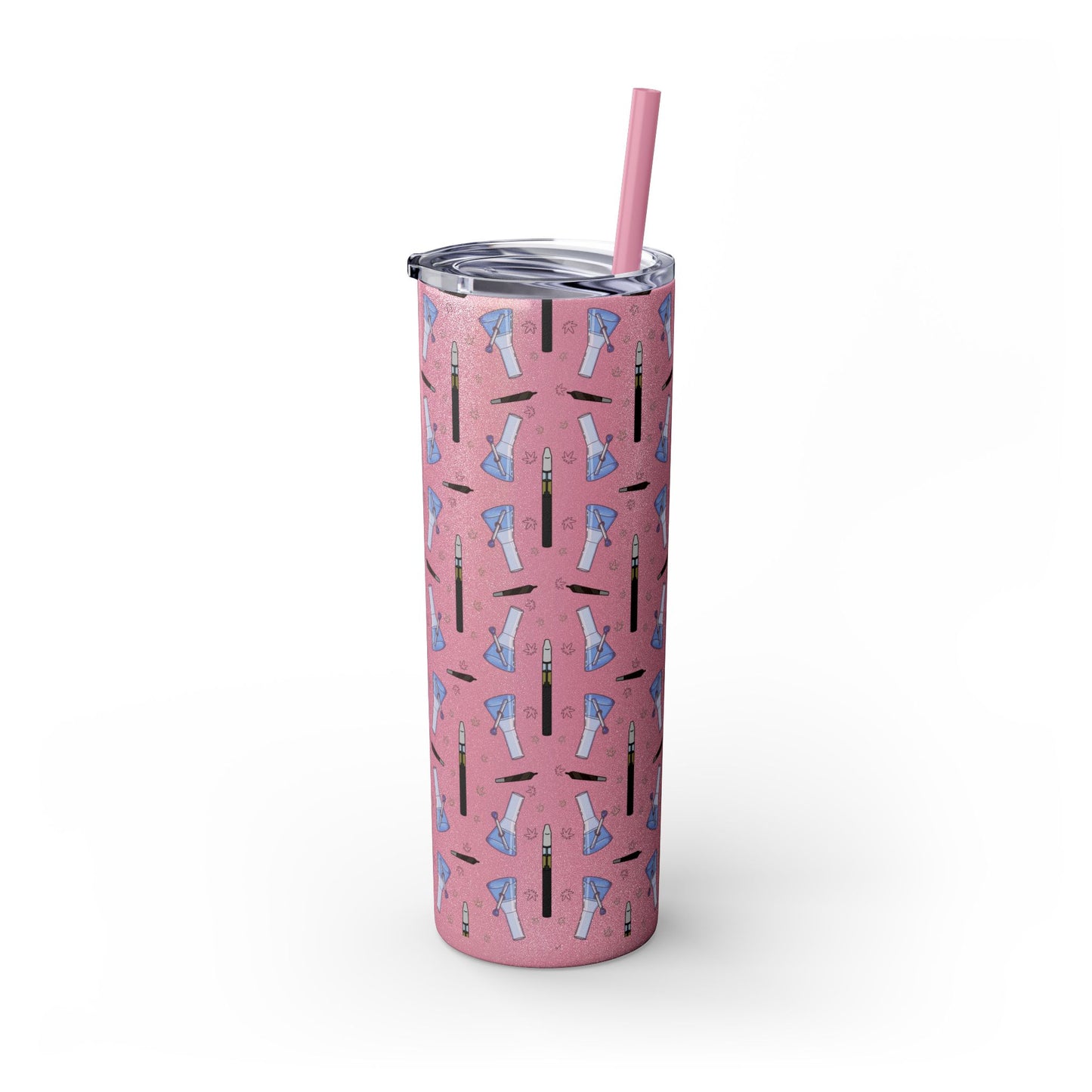 20oz Skinny Tumbler – Bongs & Penjamin Pattern | Travel Straw Cup for Stylists