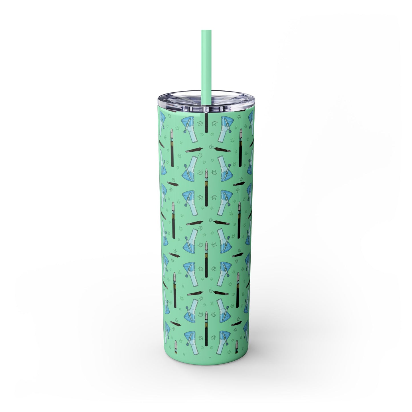 20oz Skinny Tumbler – Bongs & Penjamin Pattern | Travel Straw Cup for Stylists