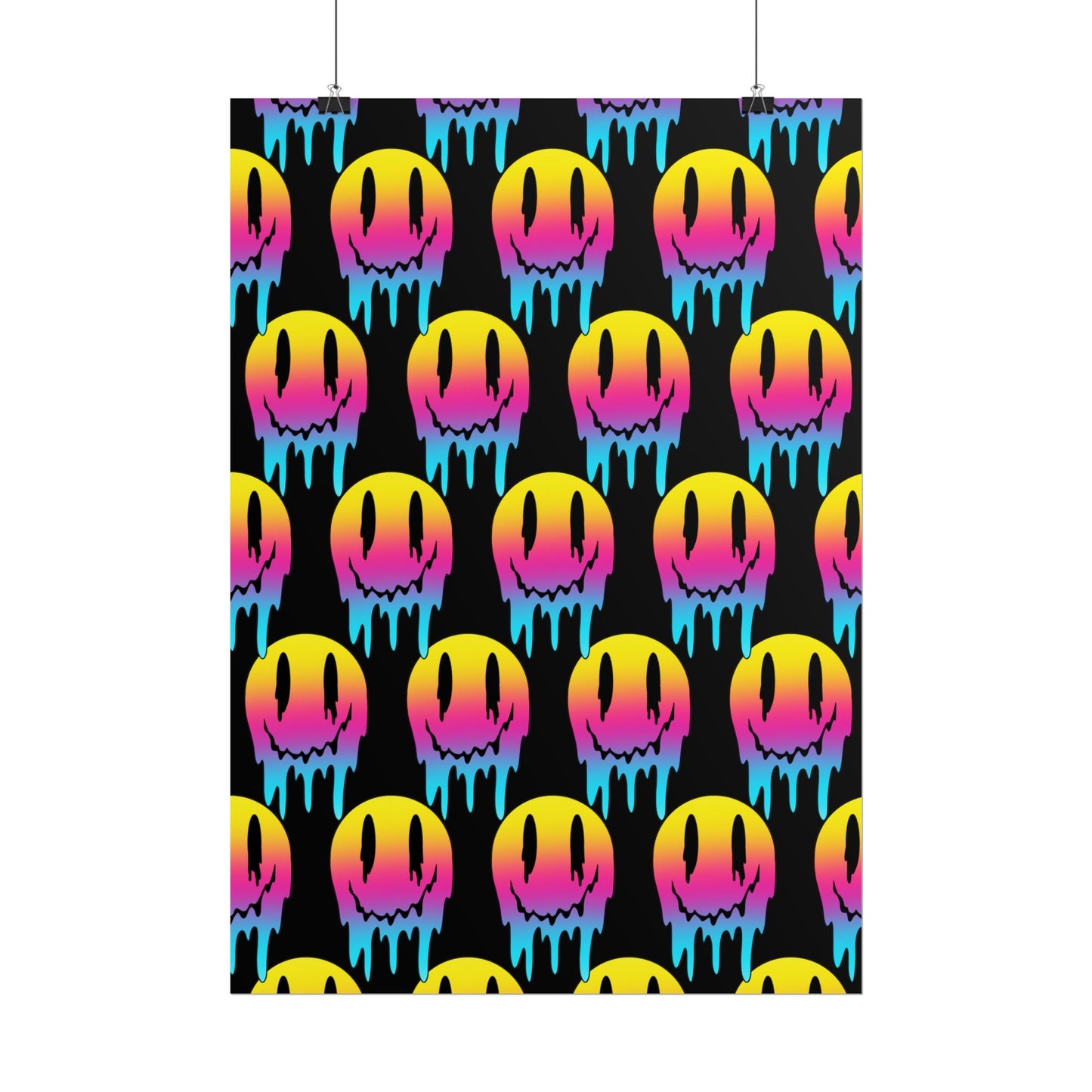 Neon Drip Smiley Poster