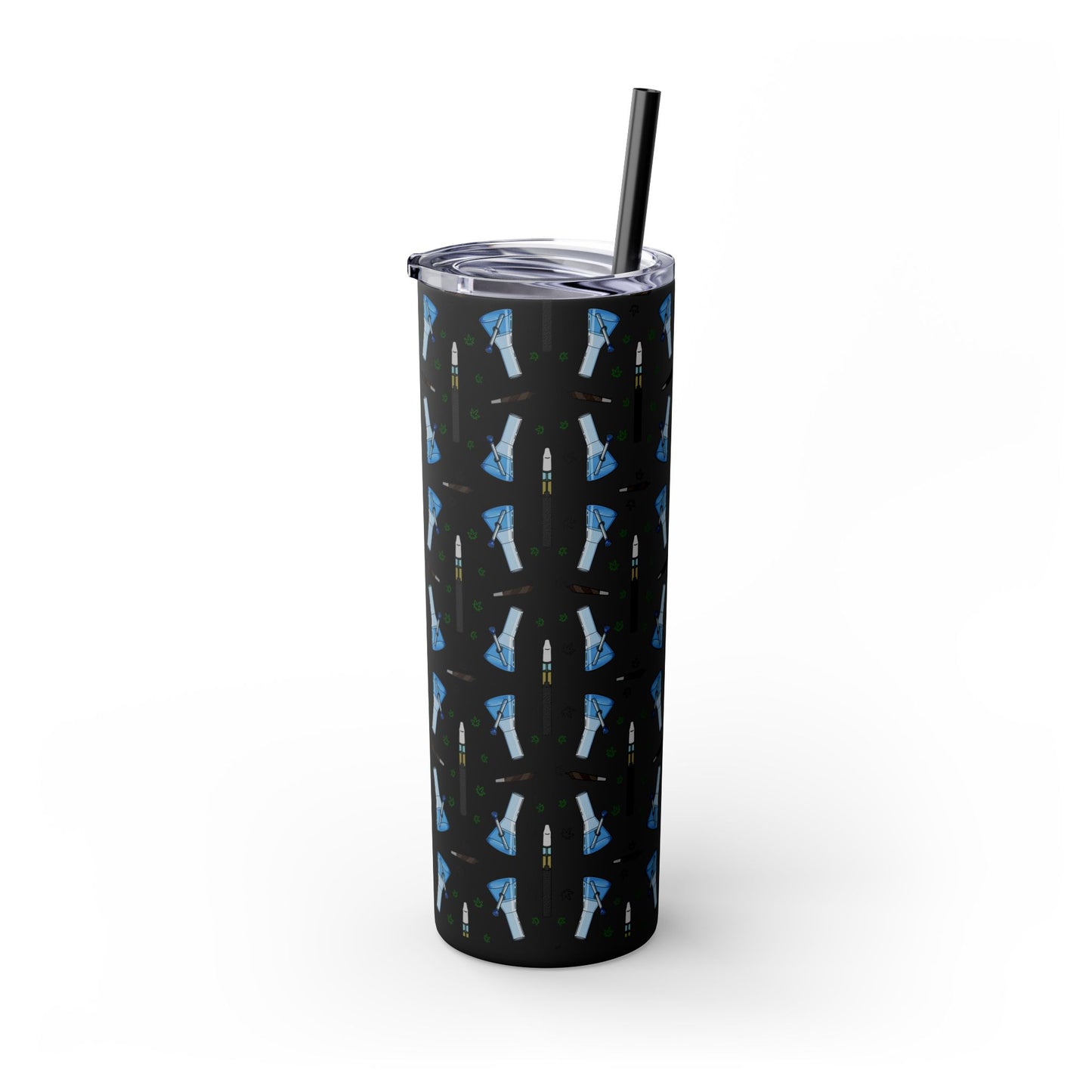 20oz Skinny Tumbler – Bongs & Penjamin Pattern | Travel Straw Cup for Stylists