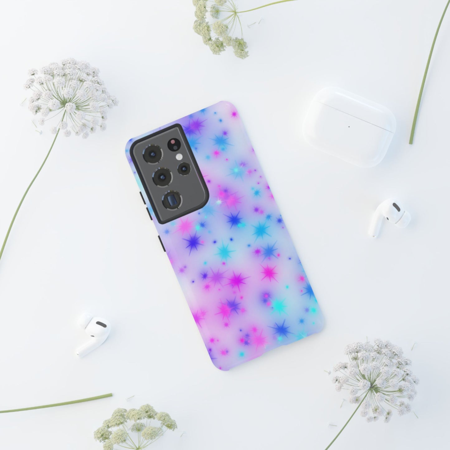 Galaxy Sparkle Tough Phone Case - Pastel Starburst Protective Cover