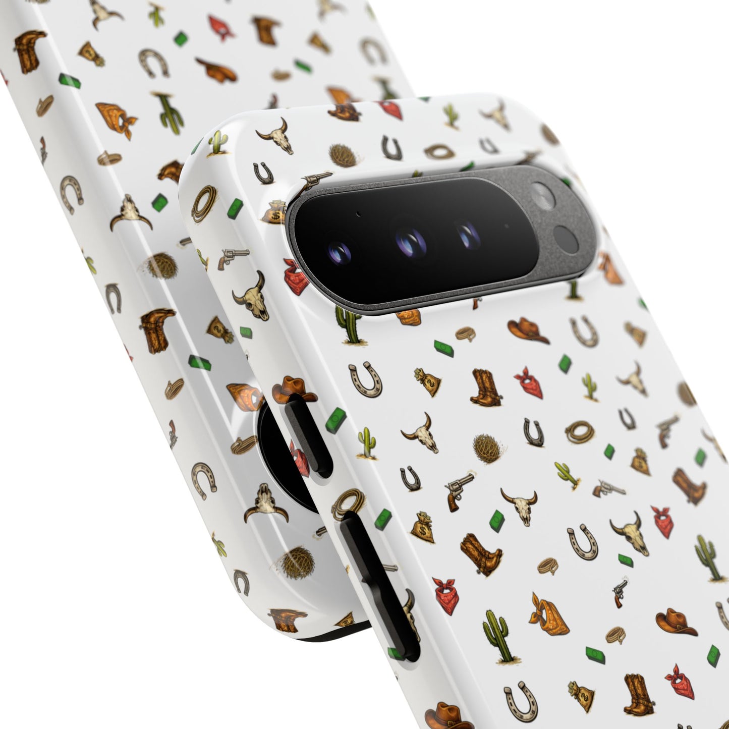 Western Pattern Phone Case — Cowboy Boots, Hats, Horseshoes & Cactus Tough Case