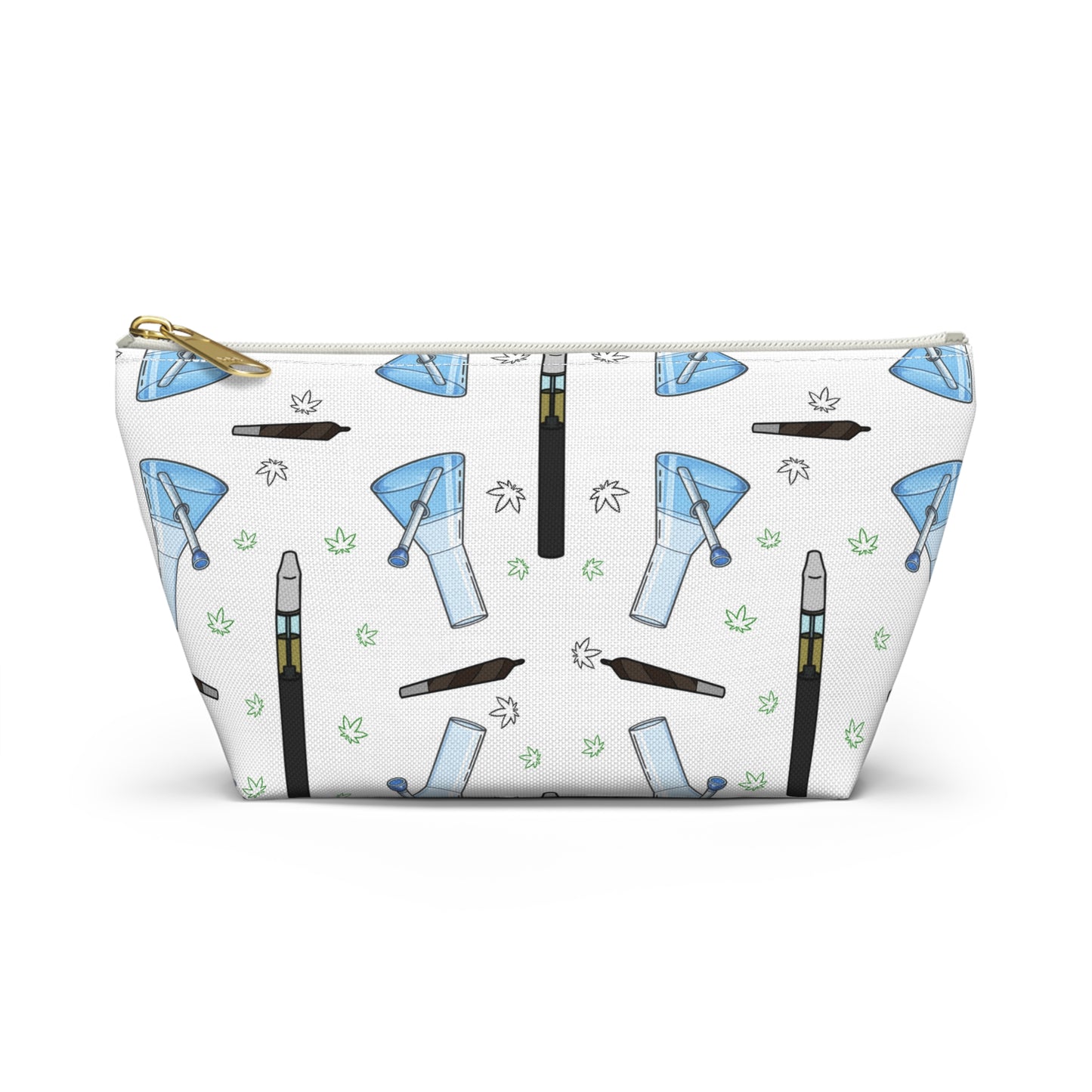 Vape & Accessories Pattern T-Bottom Accessory Pouch — Travel Makeup & Gadget Organizer
