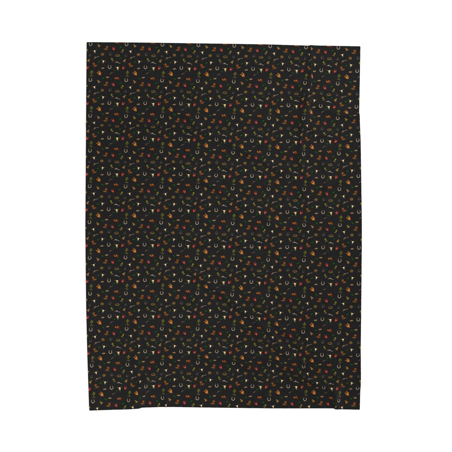 Western Velveteen Plush Blanket — western Pattern Cozy Throw