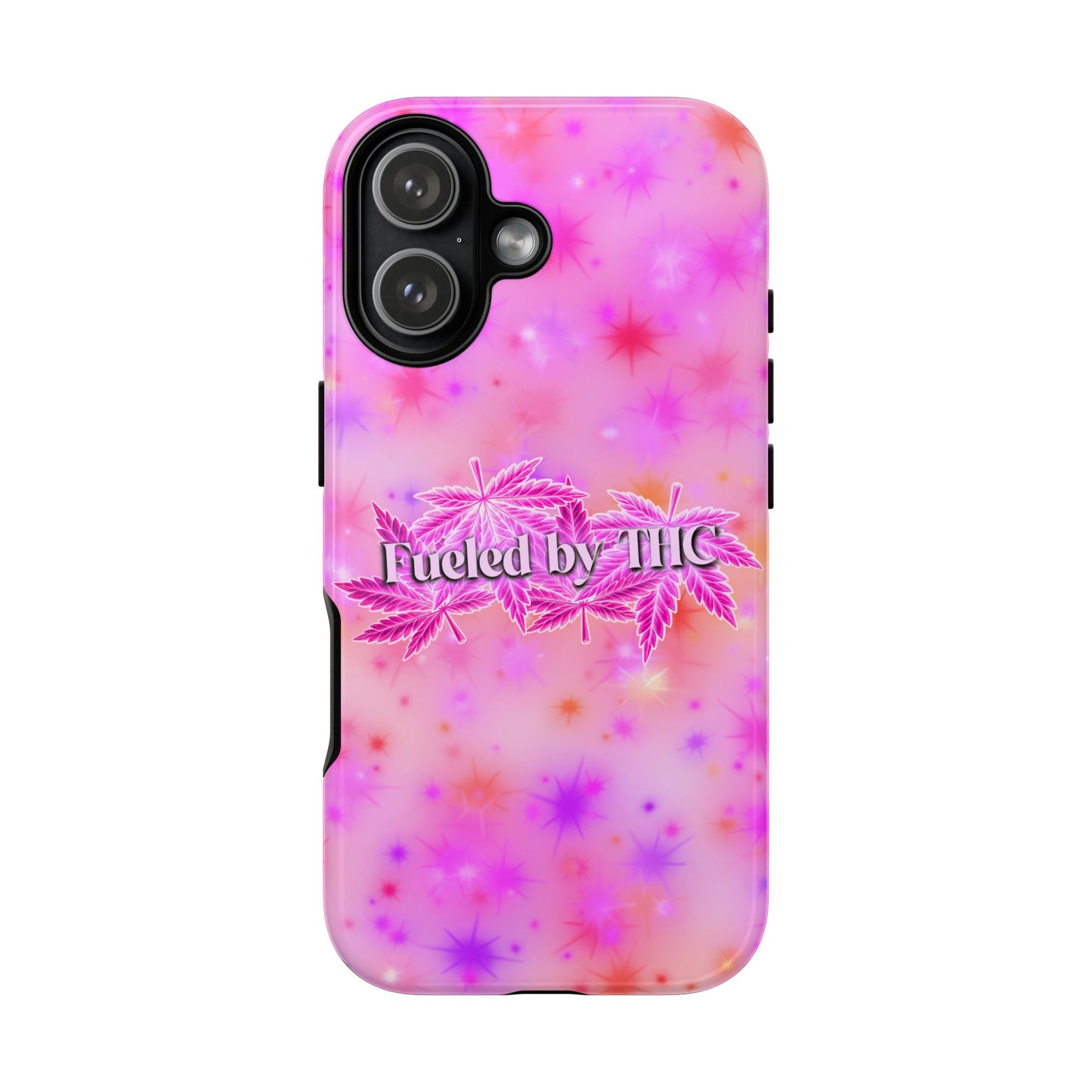 Fueled by THC Phone Case — Pink Cannabis Leaf Protective Case