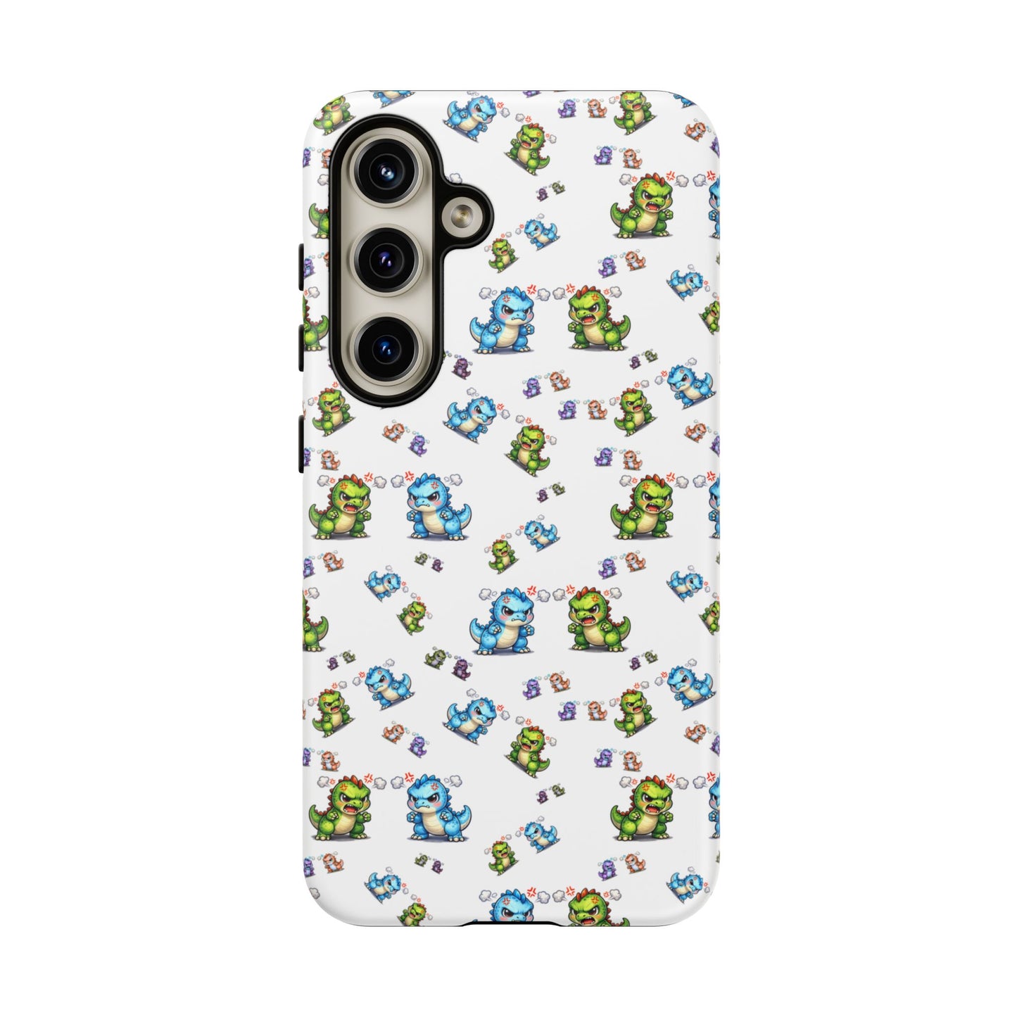 Cute Dino Pattern Phone Case — Playful Cartoon Dinosaur Tough Phone Cover