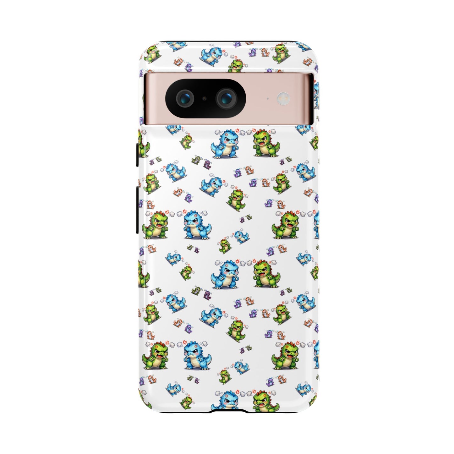 Cute Dino Pattern Phone Case — Playful Cartoon Dinosaur Tough Phone Cover