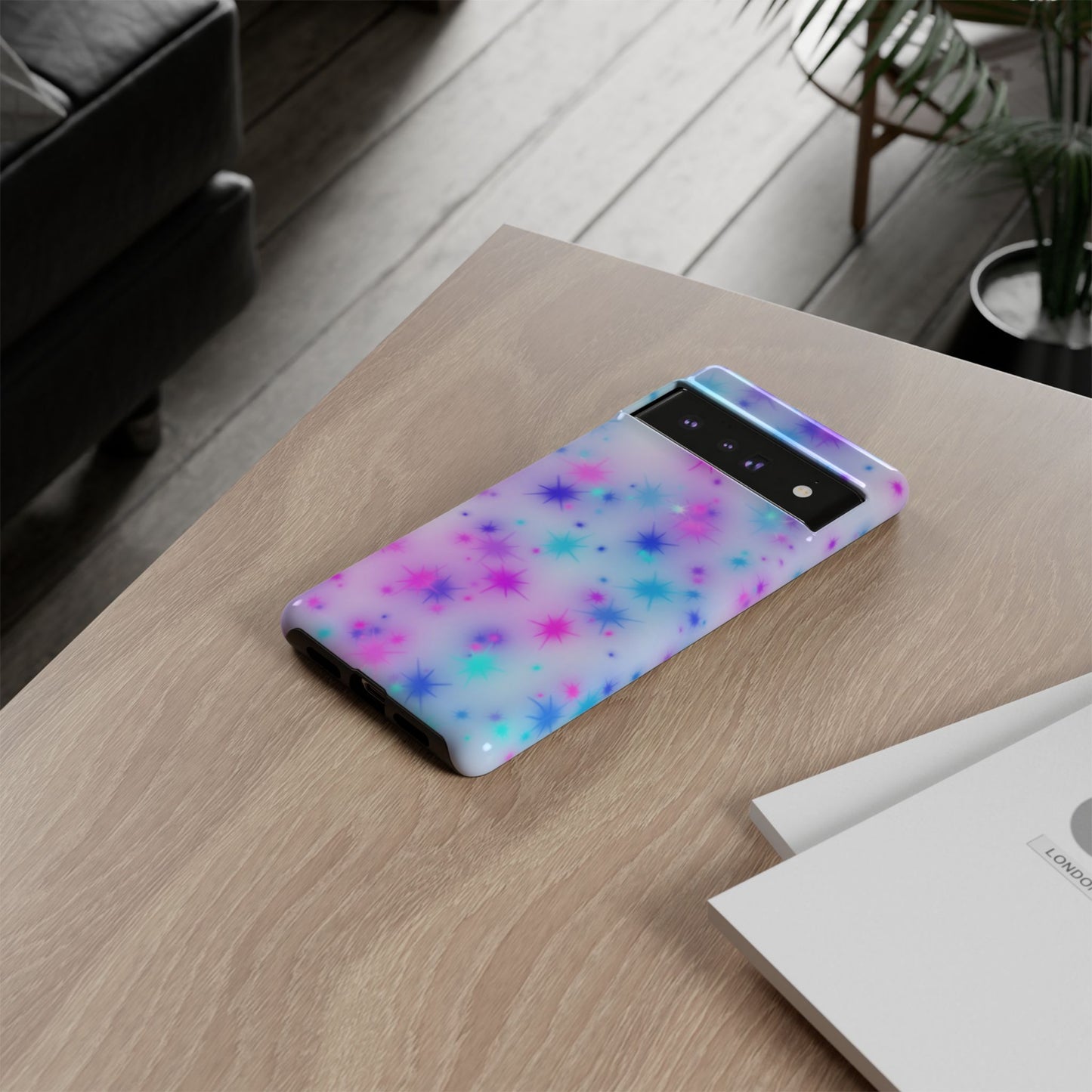 Galaxy Sparkle Tough Phone Case - Pastel Starburst Protective Cover